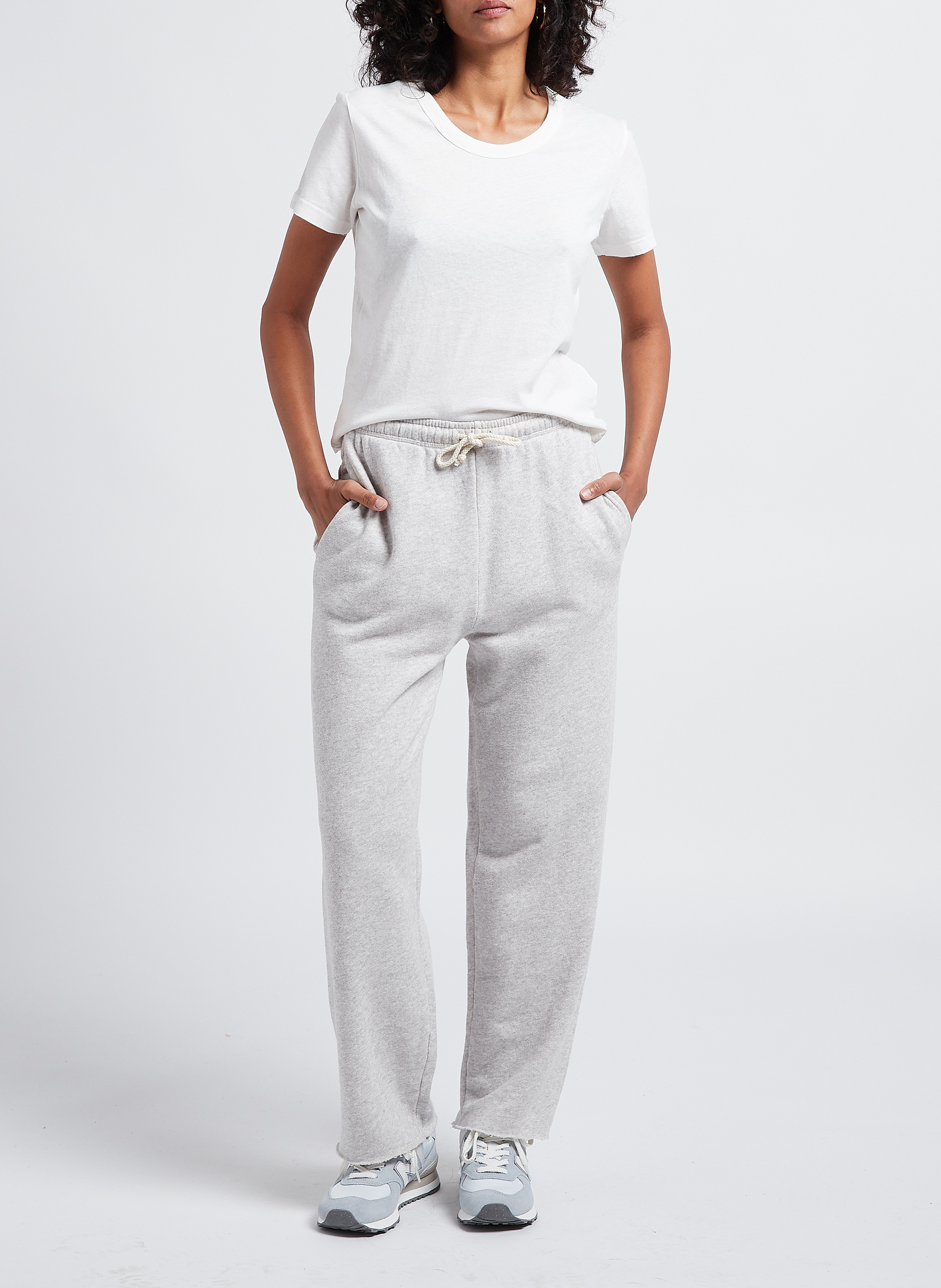 Kurzes Rundhals-T-Shirt aus Baumwolle AMERICAN VINTAGE Weiss