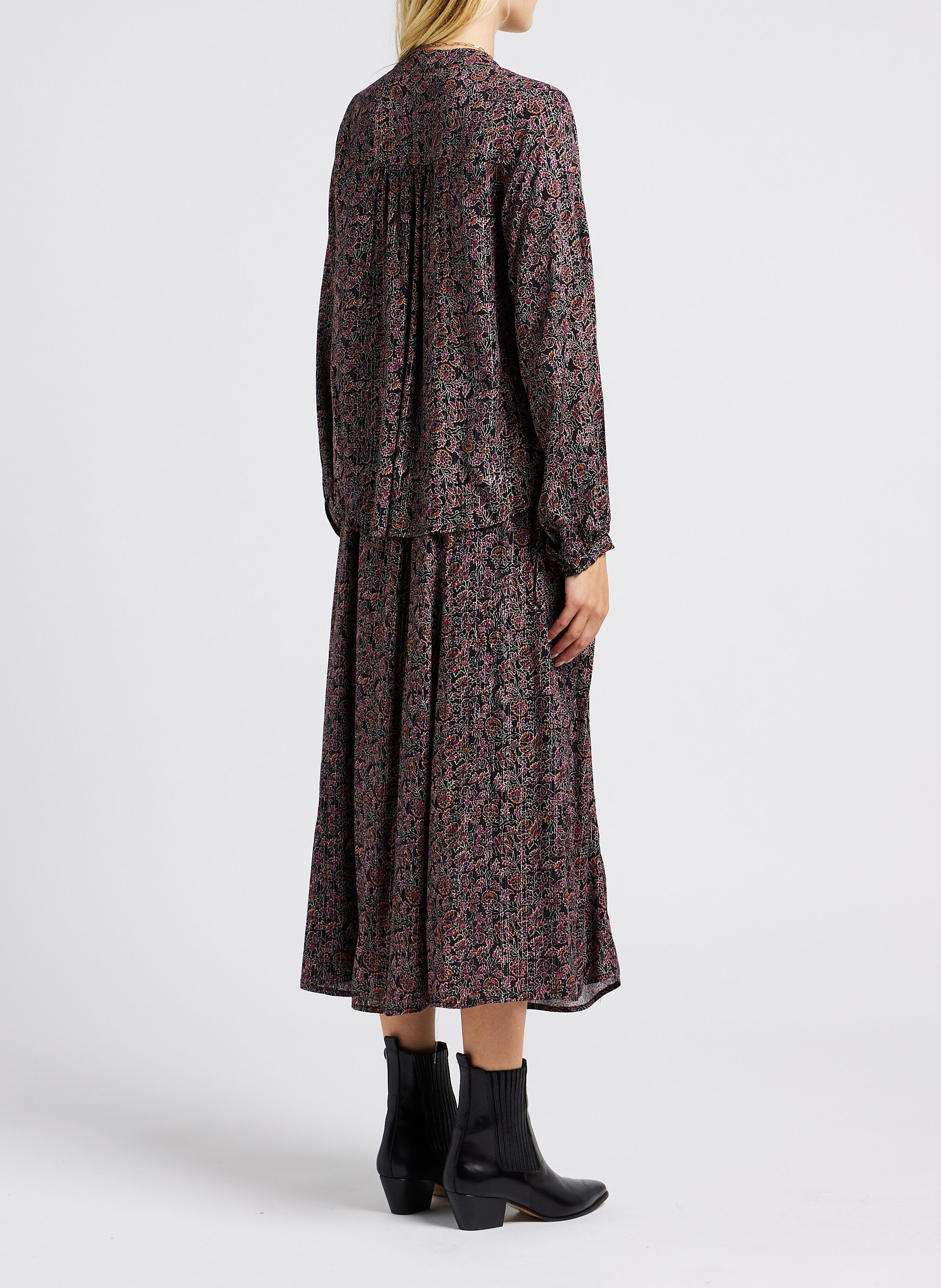 Printed V-neck blouse GRACE ET MILA Black