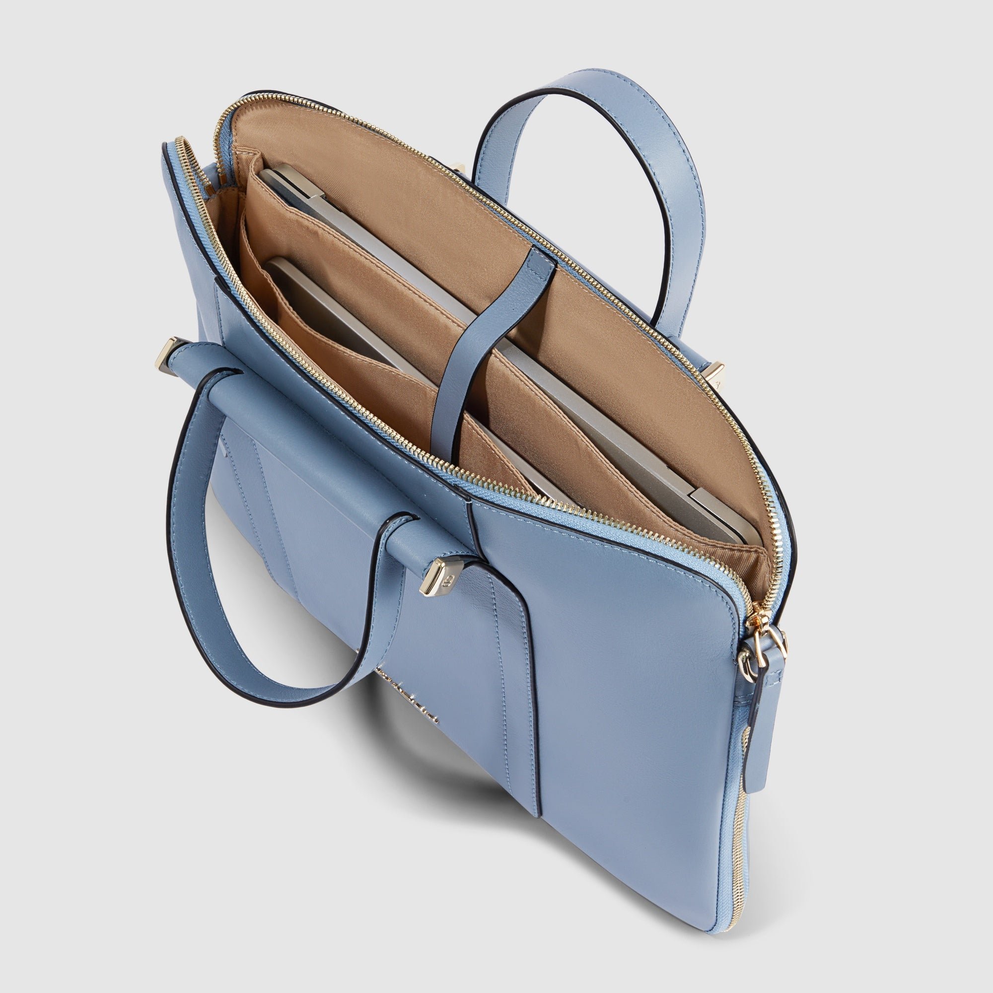 Expandable 14" women's laptop bag PIQUADRO Blue