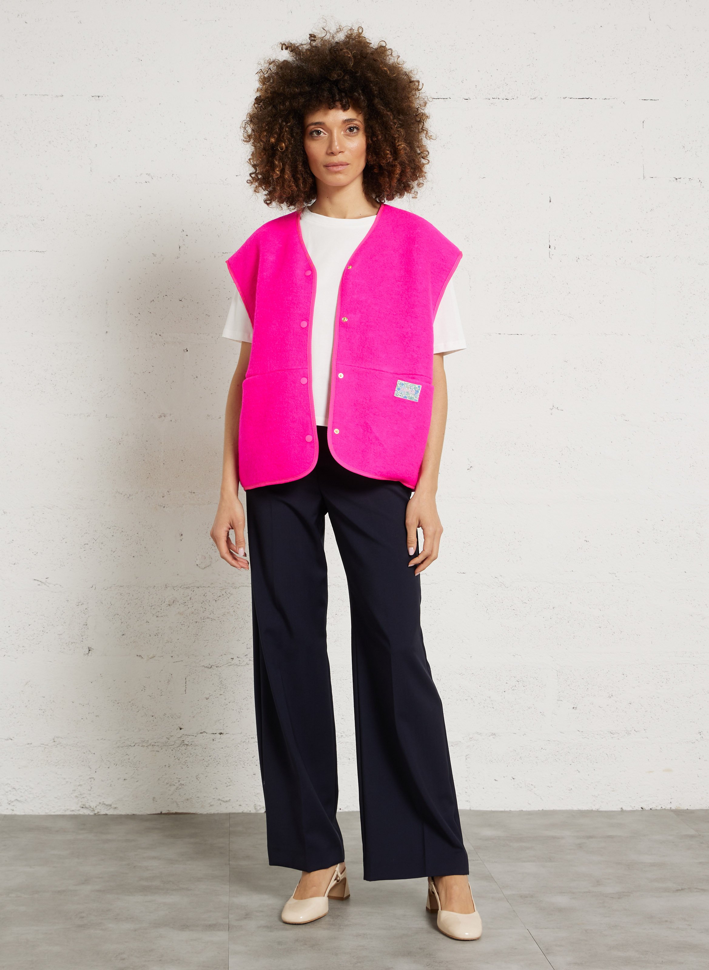 Weste aus Wollmix DES PETITS HAUTS Rosa