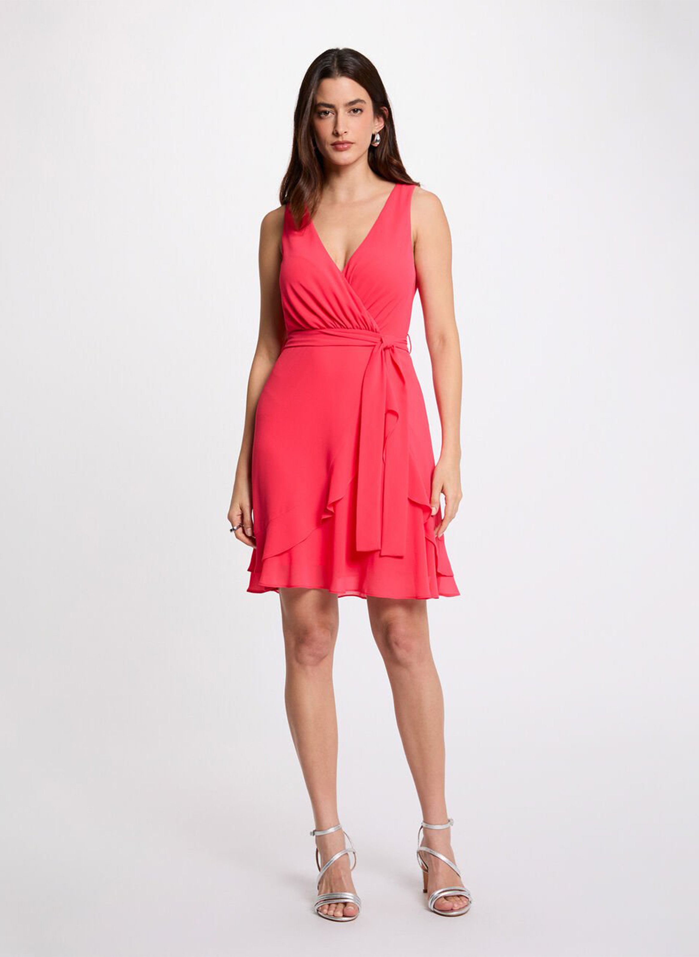 Short straight V-neck dress MORGAN