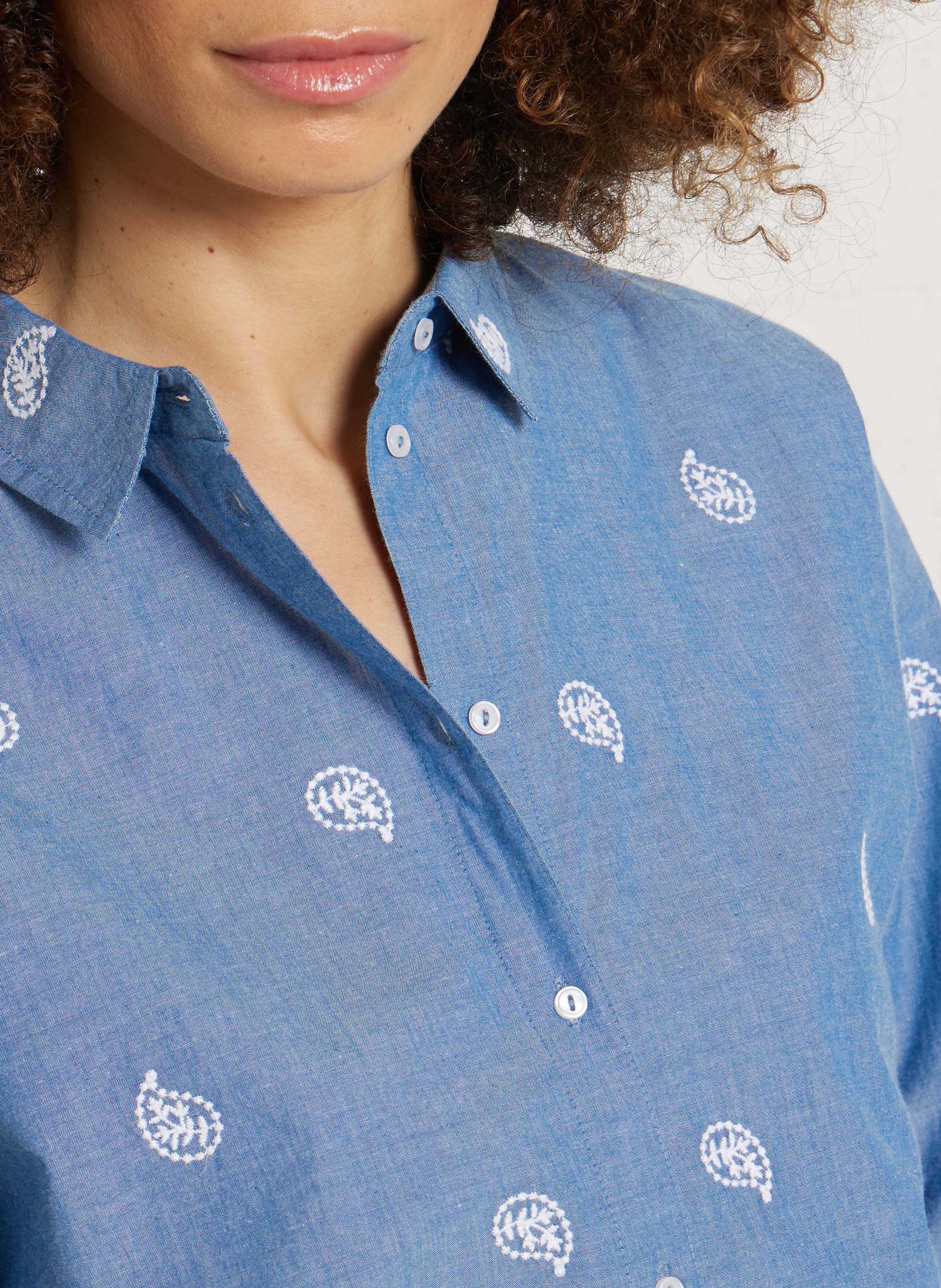 Spijkerblouse met klassieke kraag SUD EXPRESS Blauw