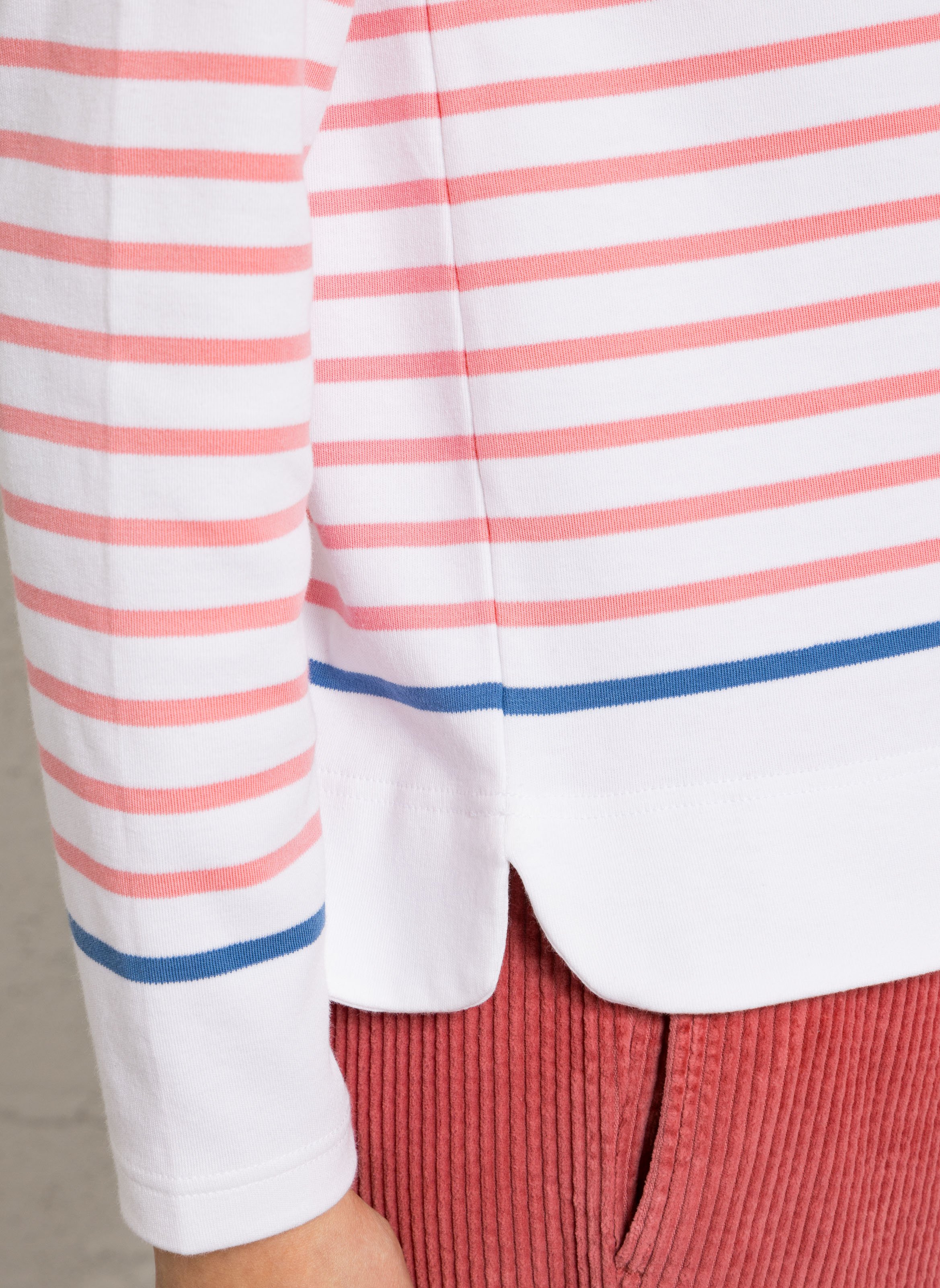 Long-sleeve striped cotton top ARMOR LUX White