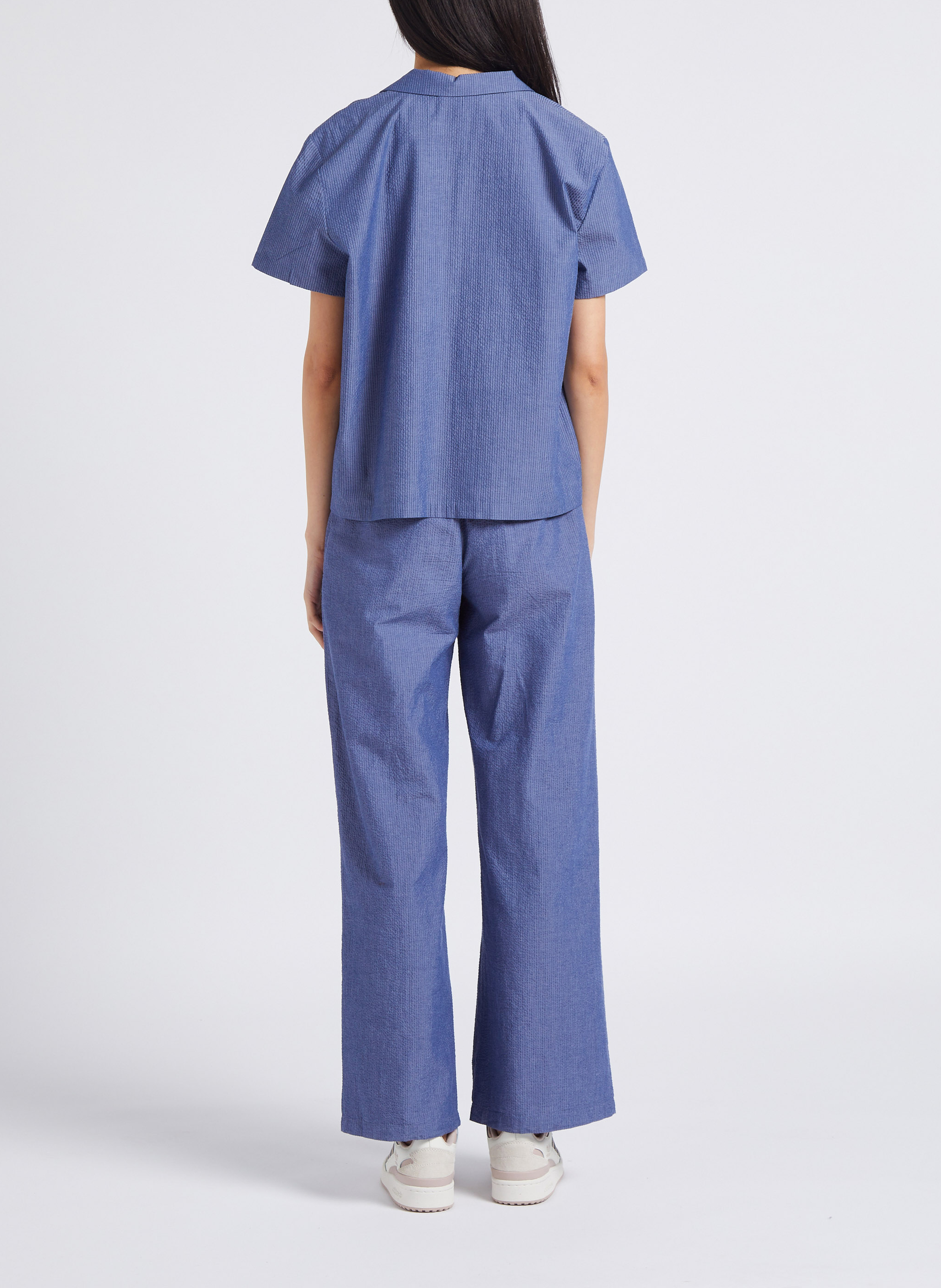 Katoenen blouse met klassieke kraag MAISON LABICHE Blauw