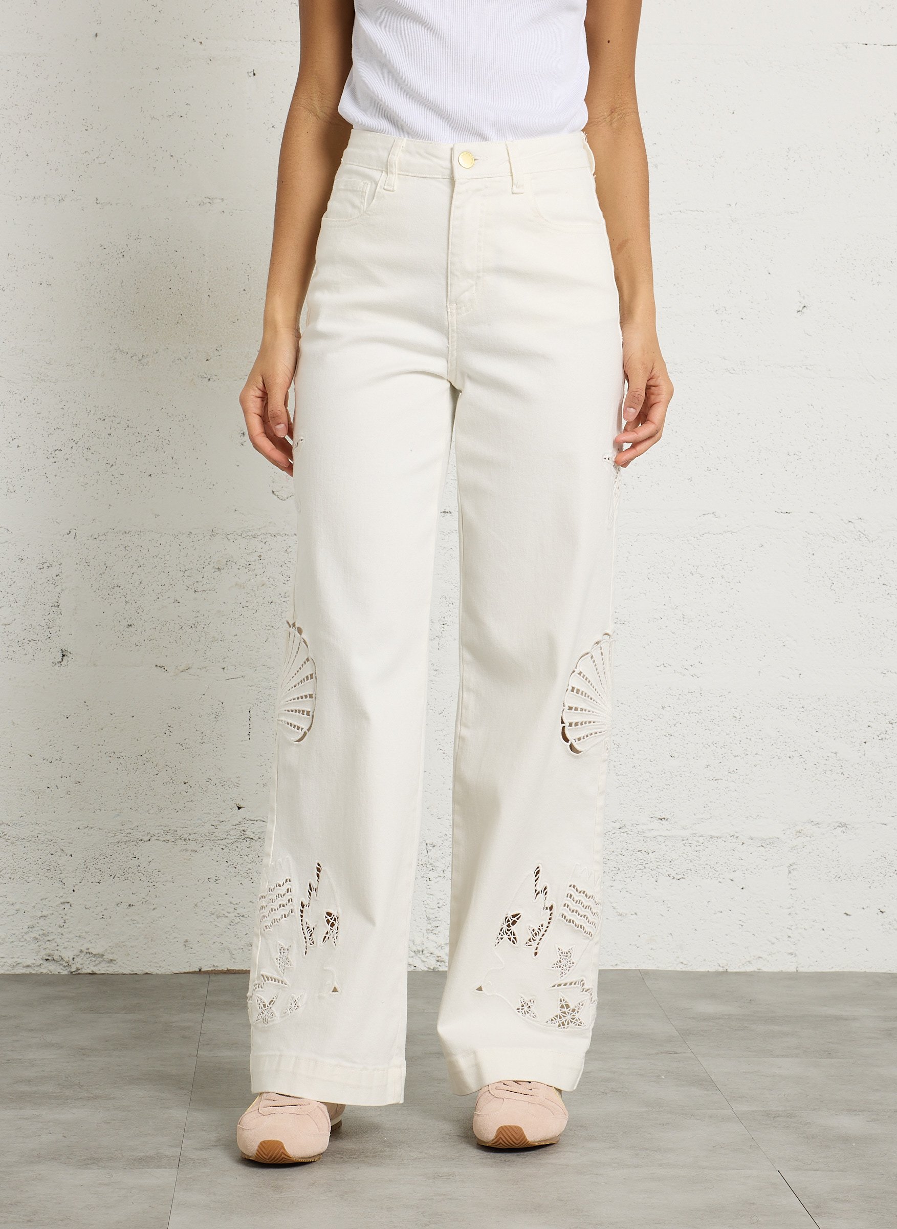 High-rise straight cotton-blend jeans LA PETITE ETOILE