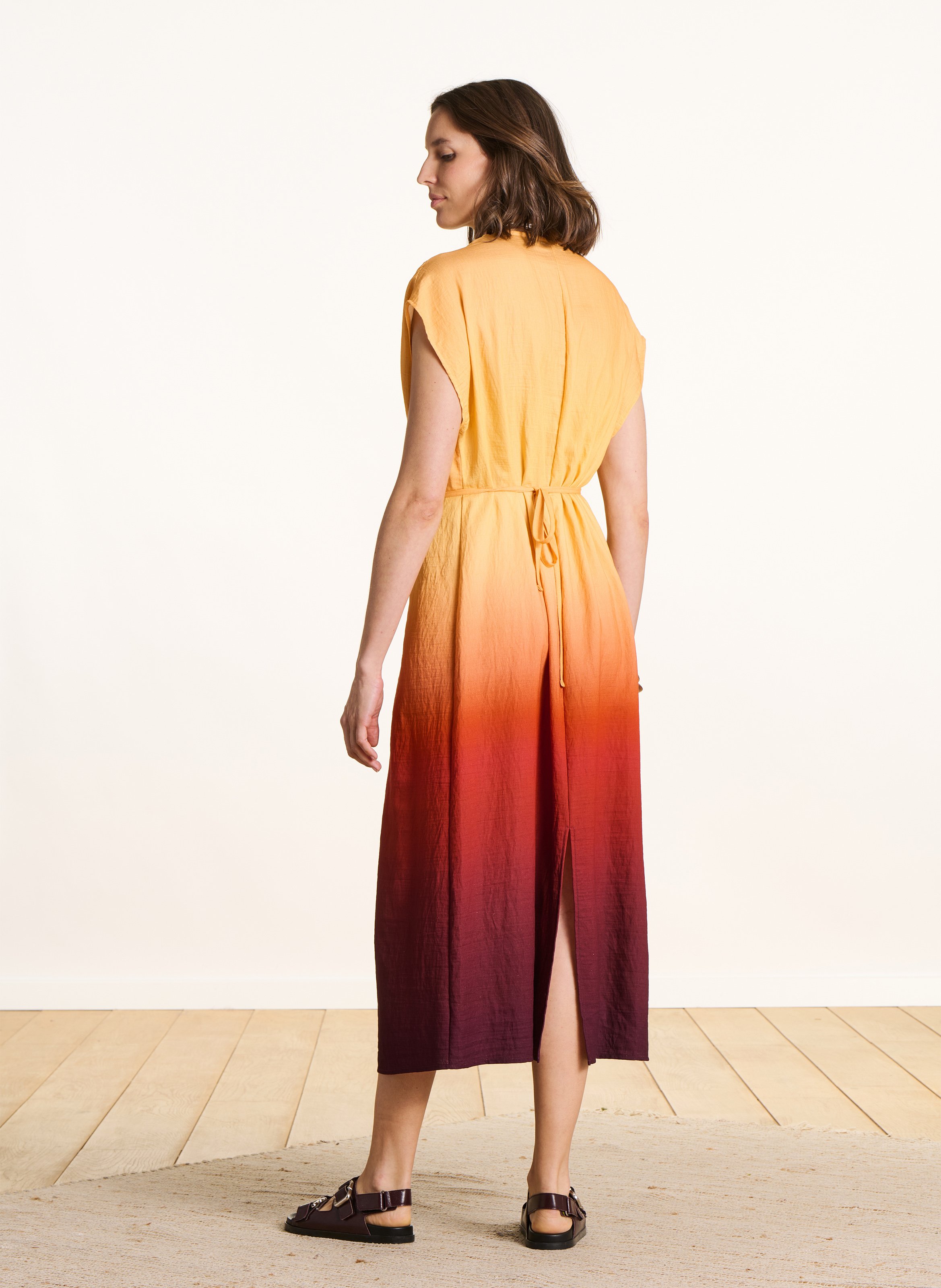 Robe longue col v imprimée LA FEE MARABOUTEE Multicolore