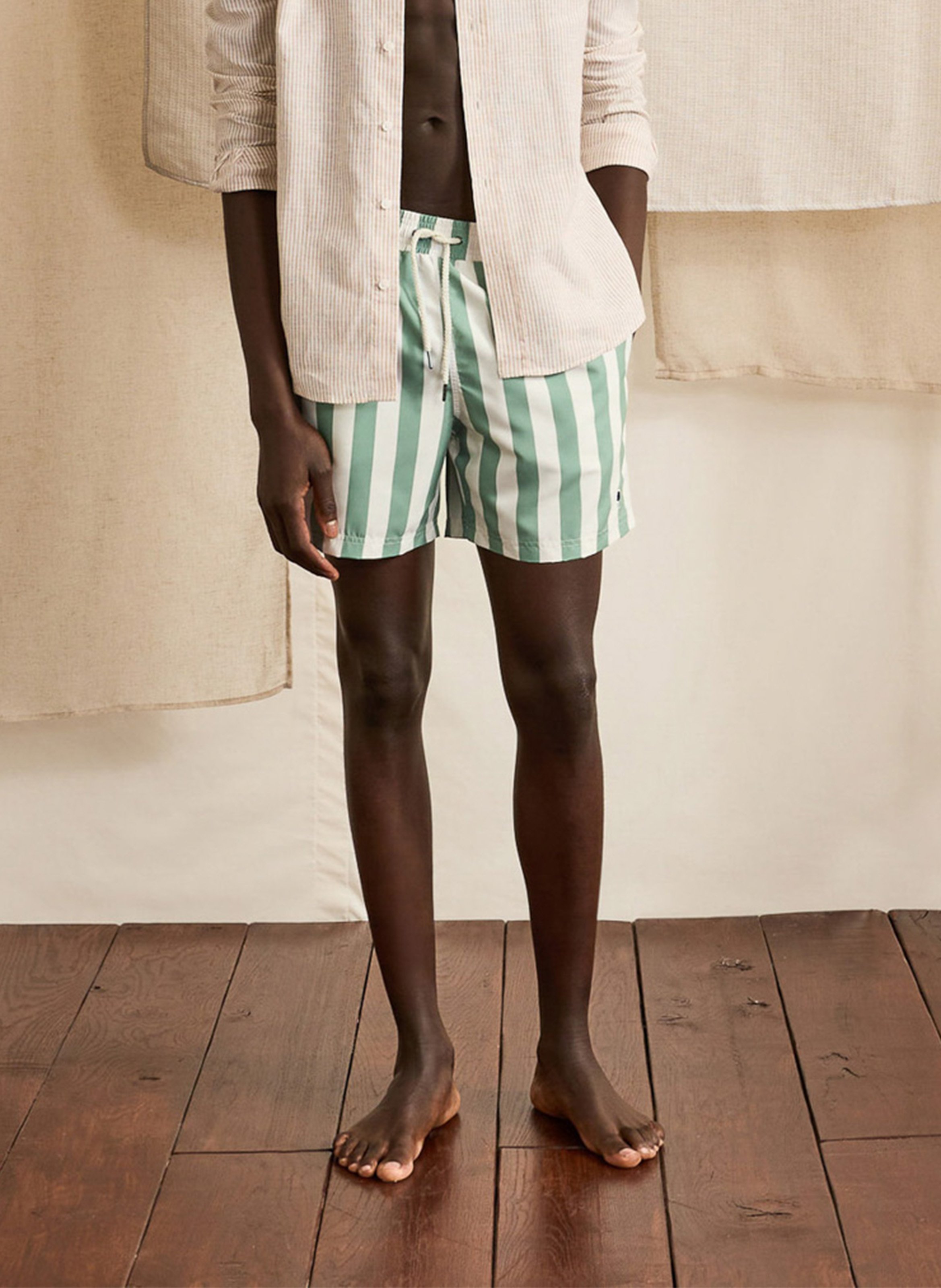 Gestreepte zwemshort FAGUO Groen