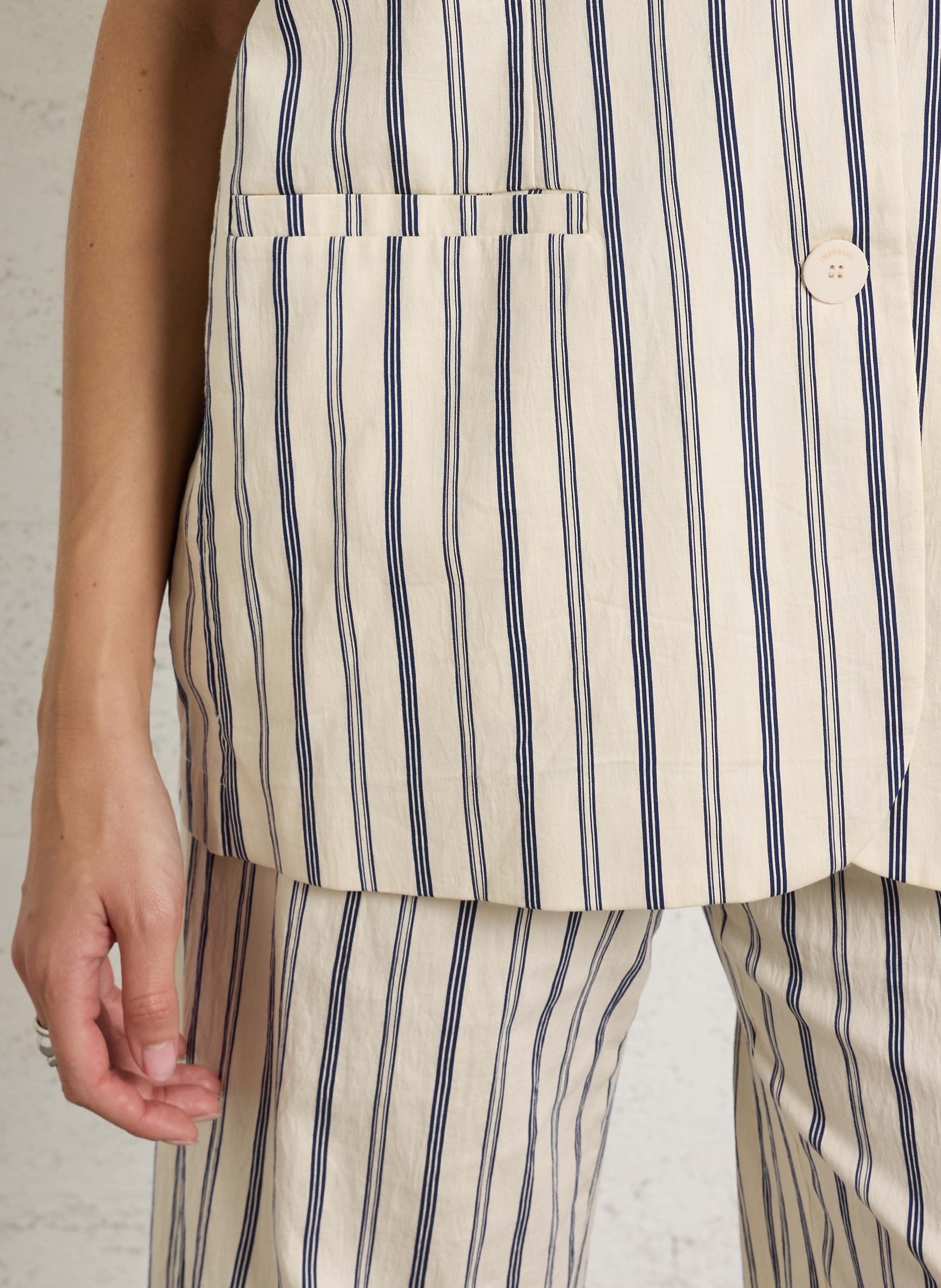 Gestreepte blazer met kraag met revers IMPERIAL Blauw