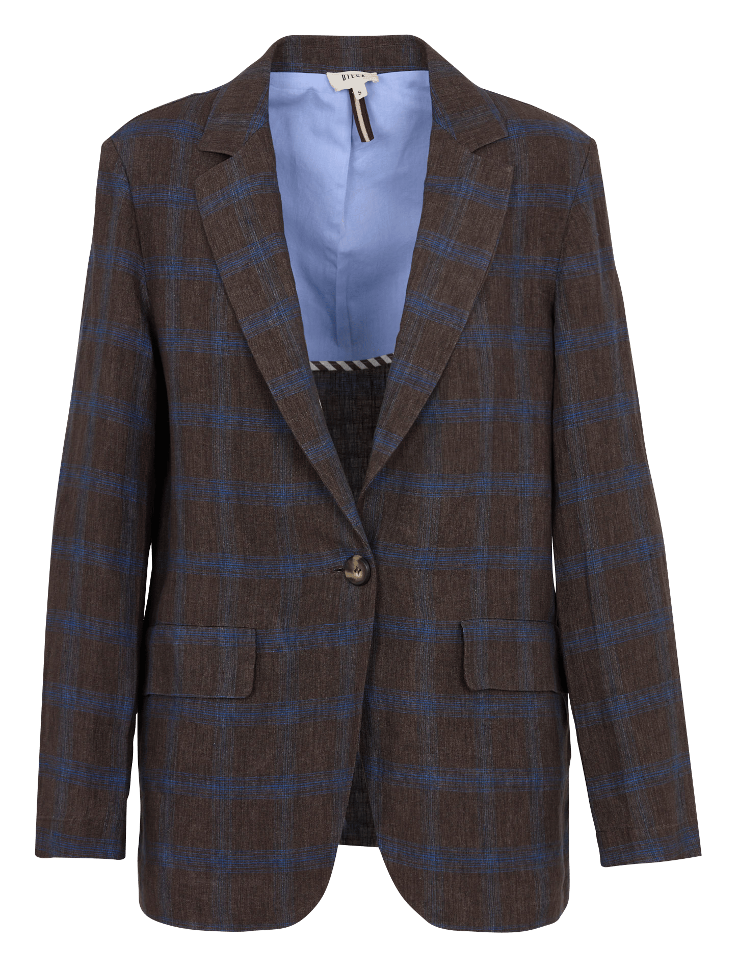 Straight blazer with checkered linen lapel DIEGA Multicolored