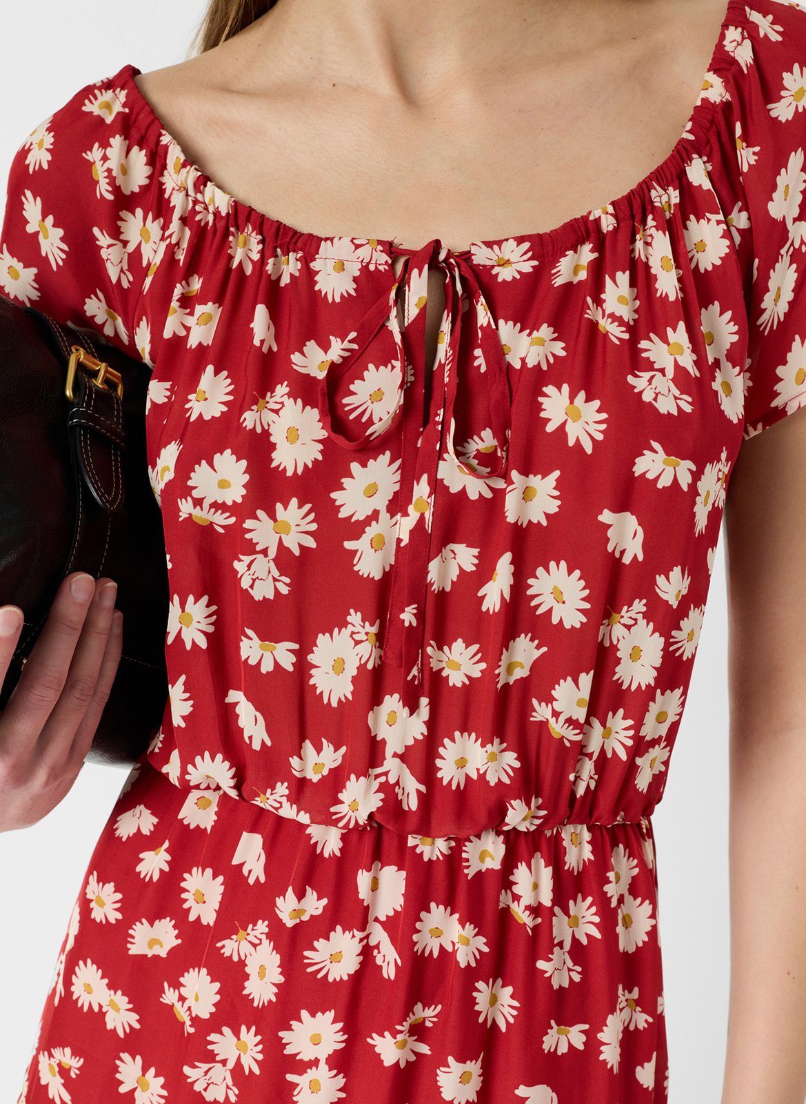 Robe longue ample col rond imprimé GERARD DAREL Rouge