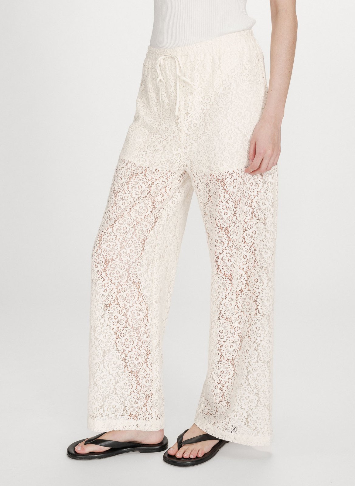 Pantalon ample en dentelle GRACE ET MILA Blanc