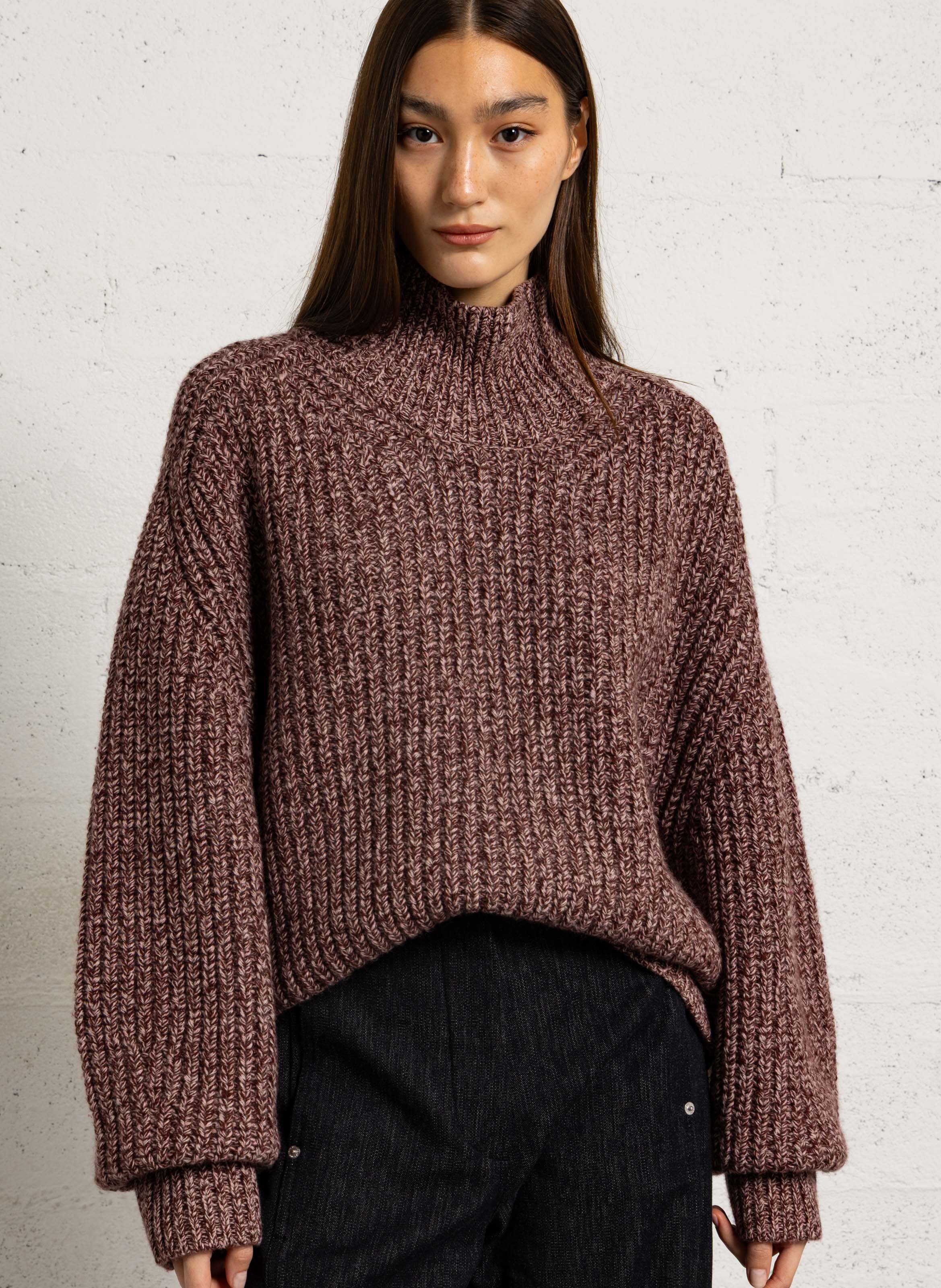 Oversized wool and cashmere sweater ANTIK BATIK Plums
