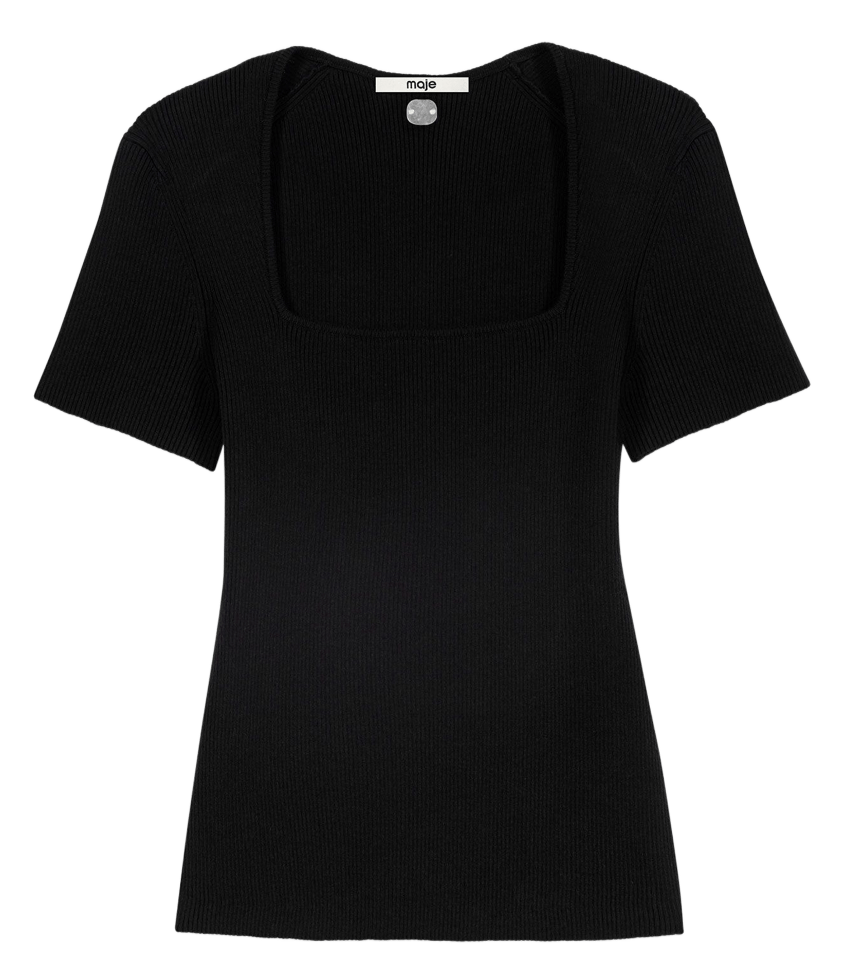 Pull moulant en coton mélangé MAJE Noir
