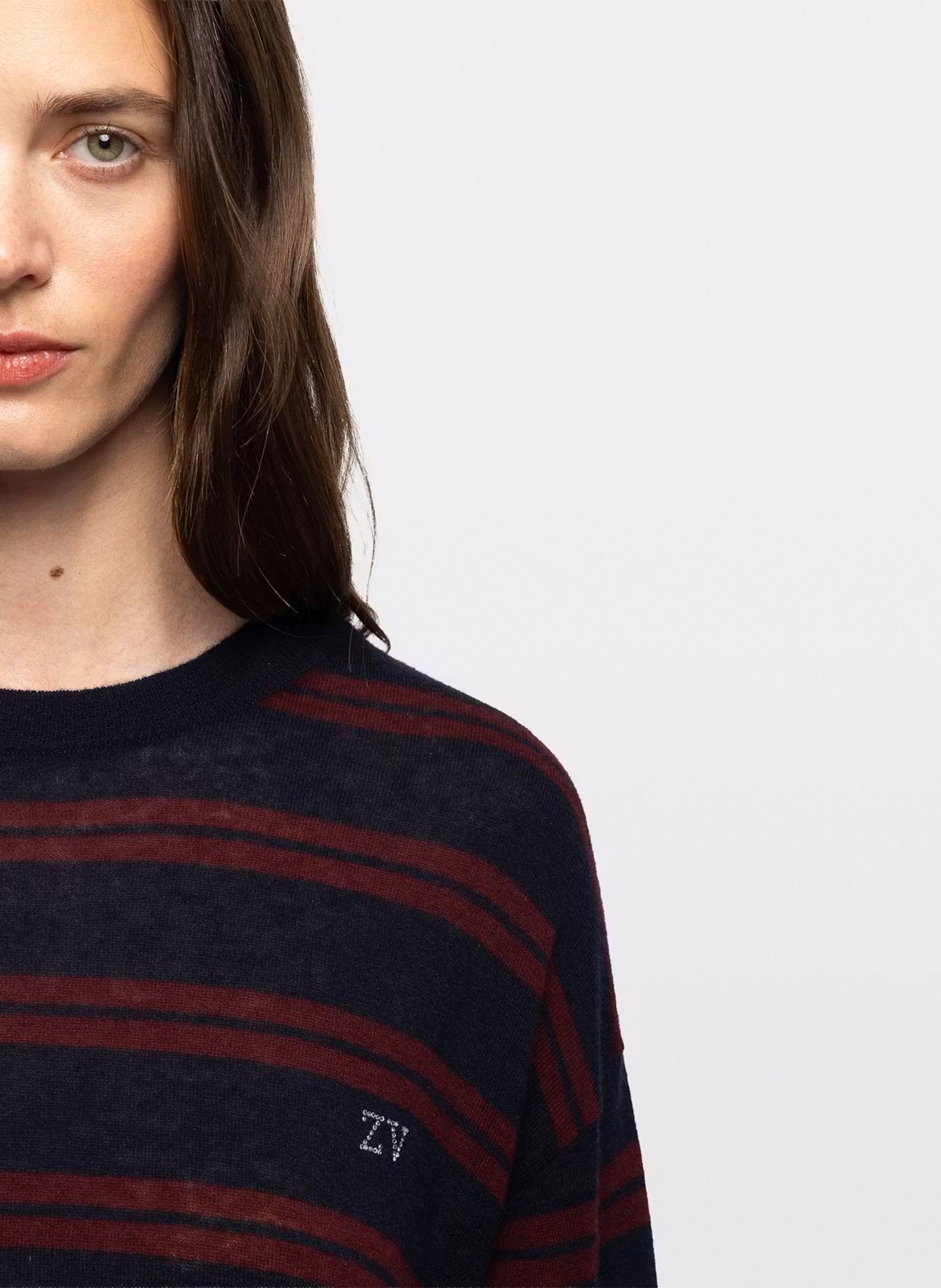 Straight cashmere sweater with round neck ZADIG&VOLTAIRE Blue