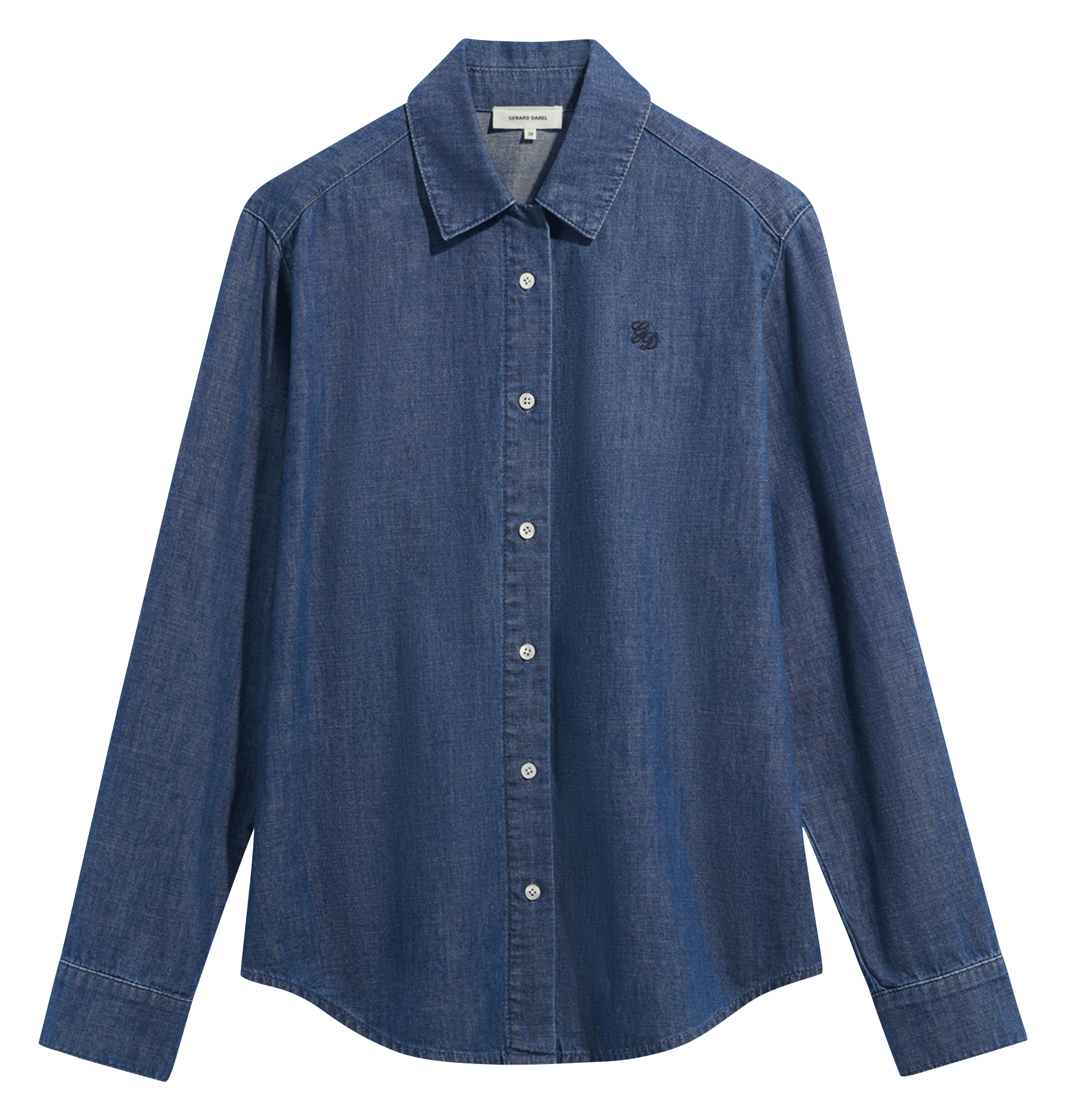 Straight-cut cotton shirt with classic collar GERARD DAREL Blue