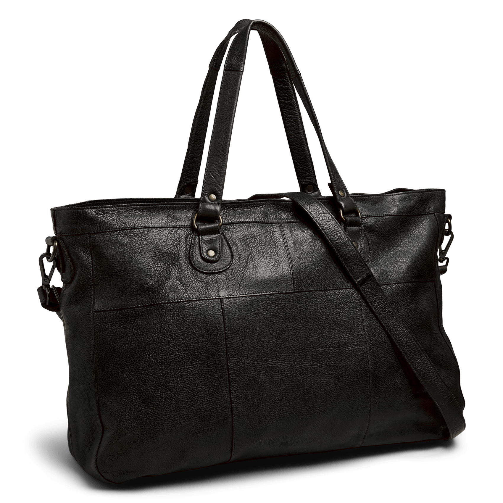 Leather shoulder bag PIECES Black