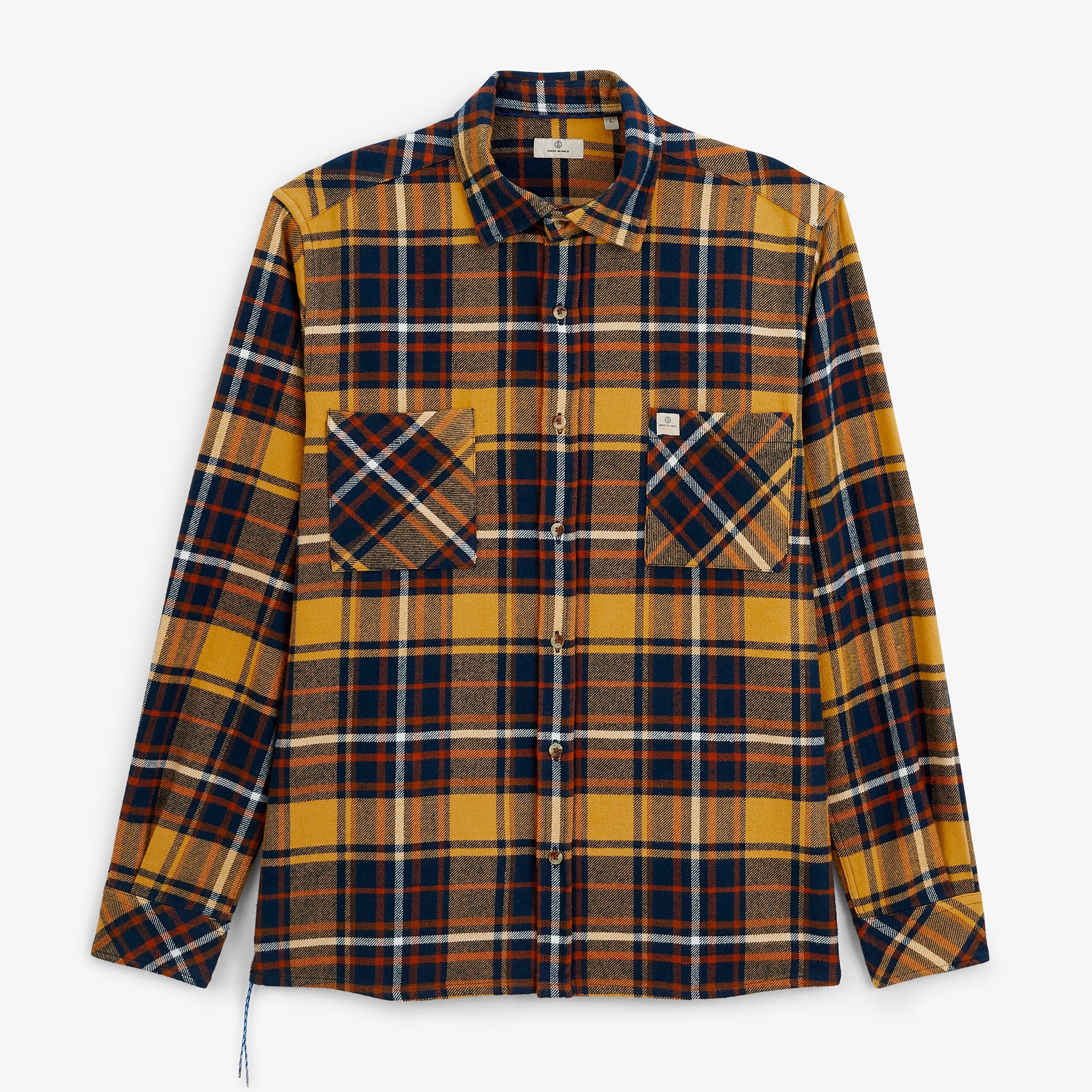 Chevron checkered tartan overshirt SERGE BLANCO Yellow