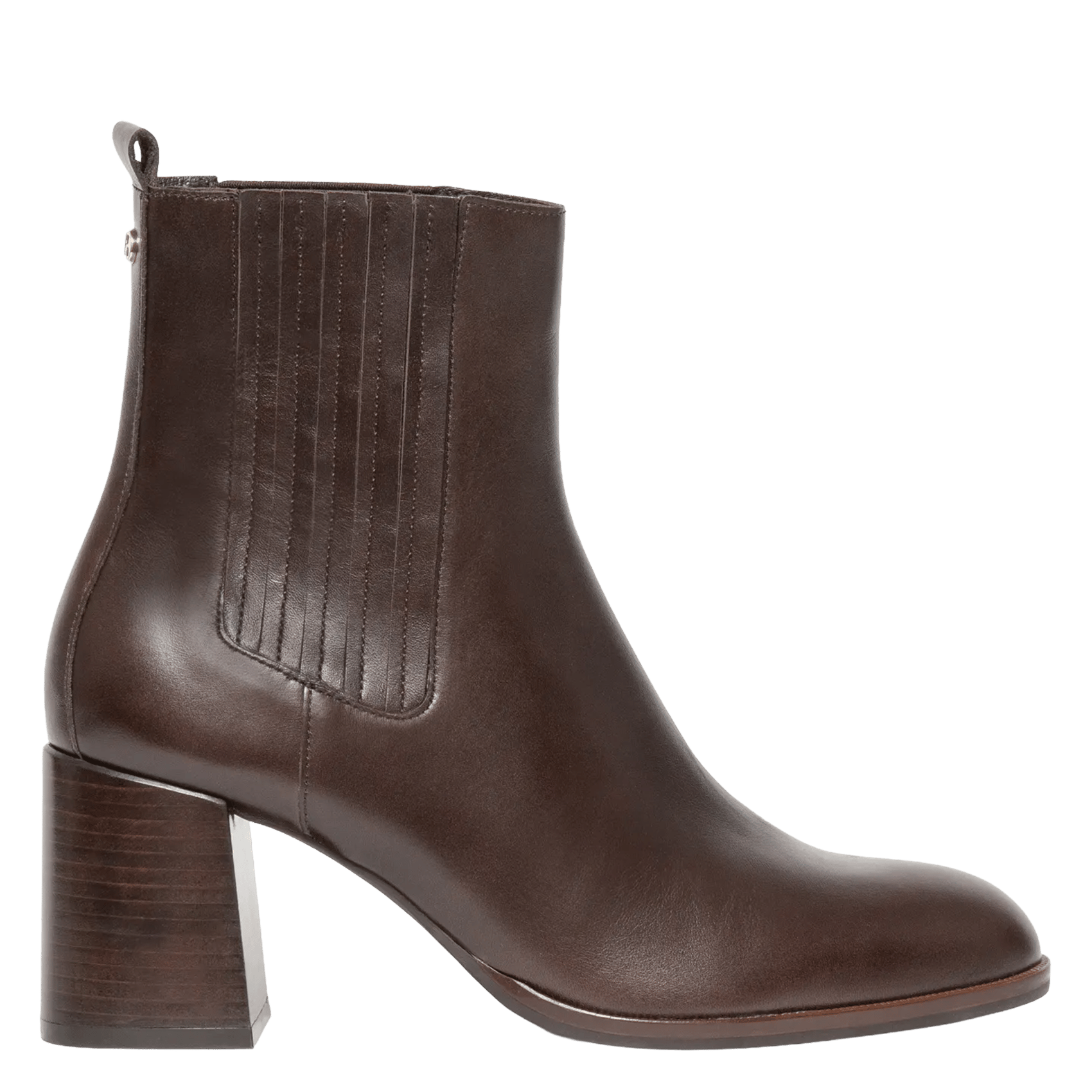 Plain high leather boots BOCAGE Brown