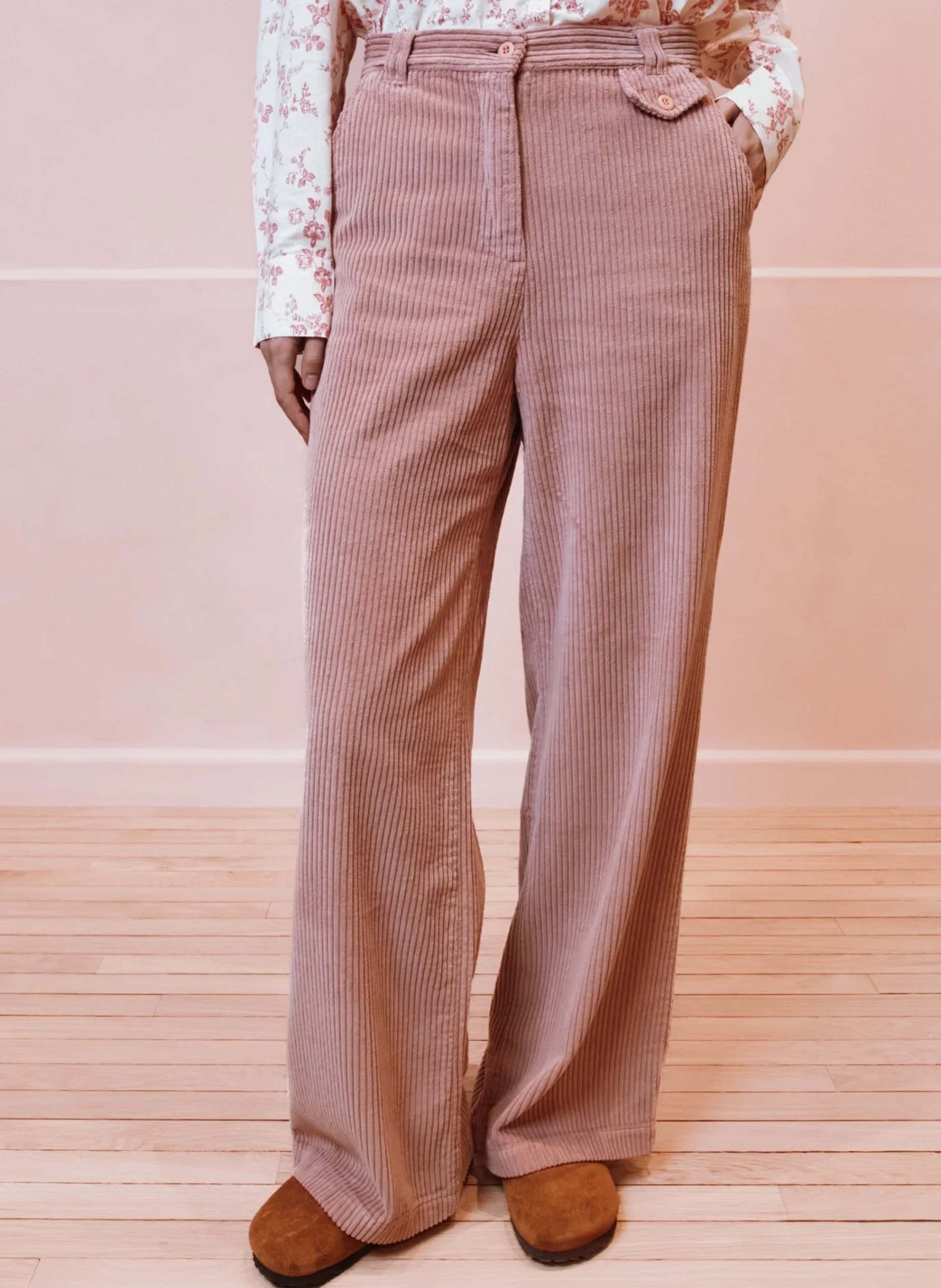 Pantalon large en coton EMILE ET IDA Rose