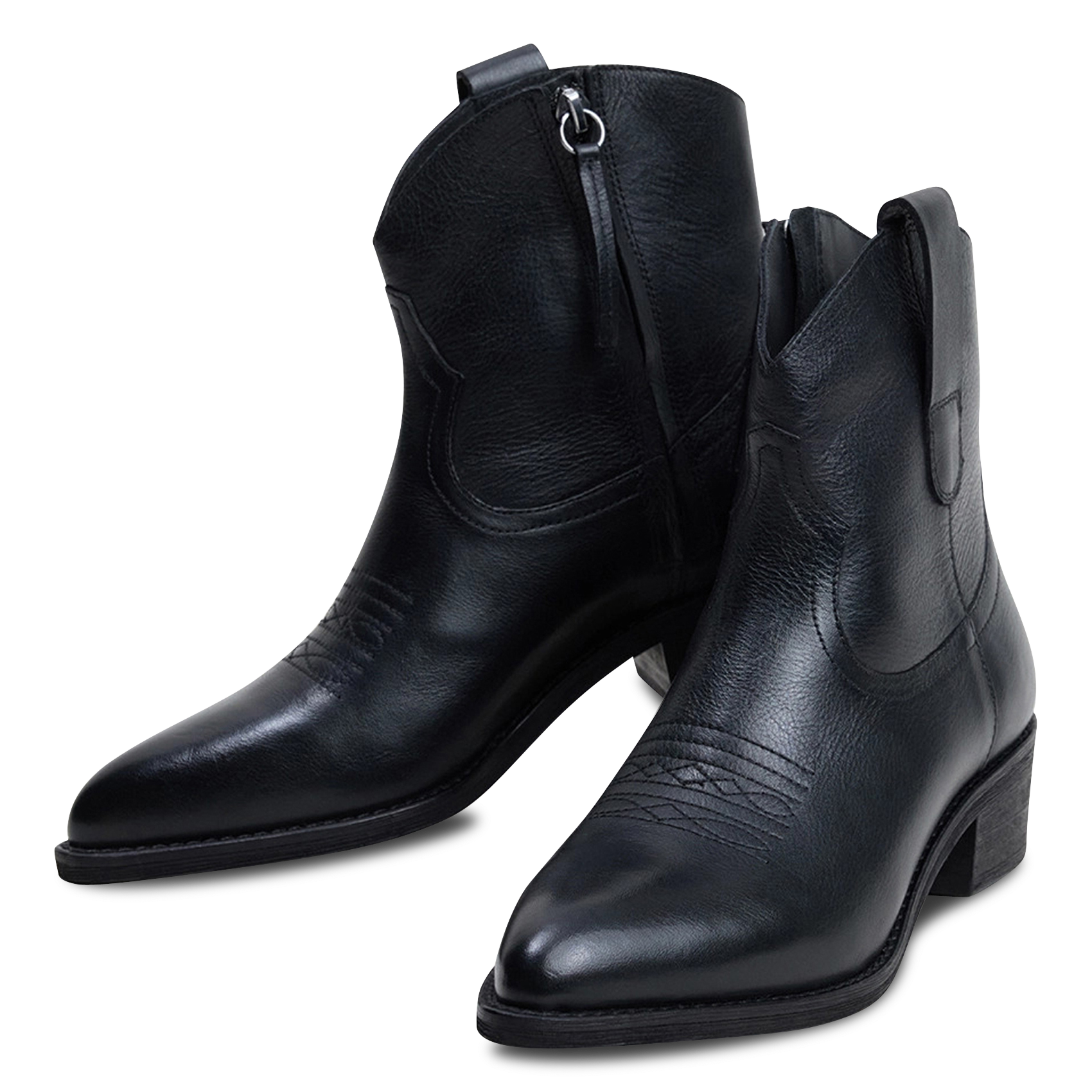Stiefeletten aus genarbtem Leder JONAK Schwarz