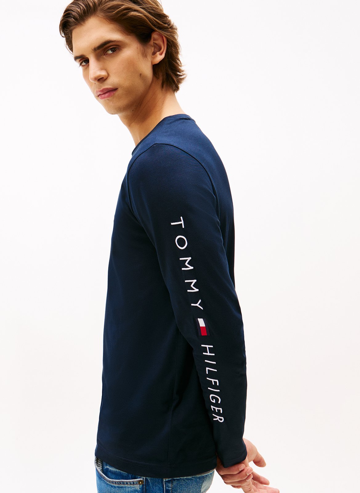 Regular-fit, katoenen T-shirt met ronde hals TOMMY HILFIGER Blauw