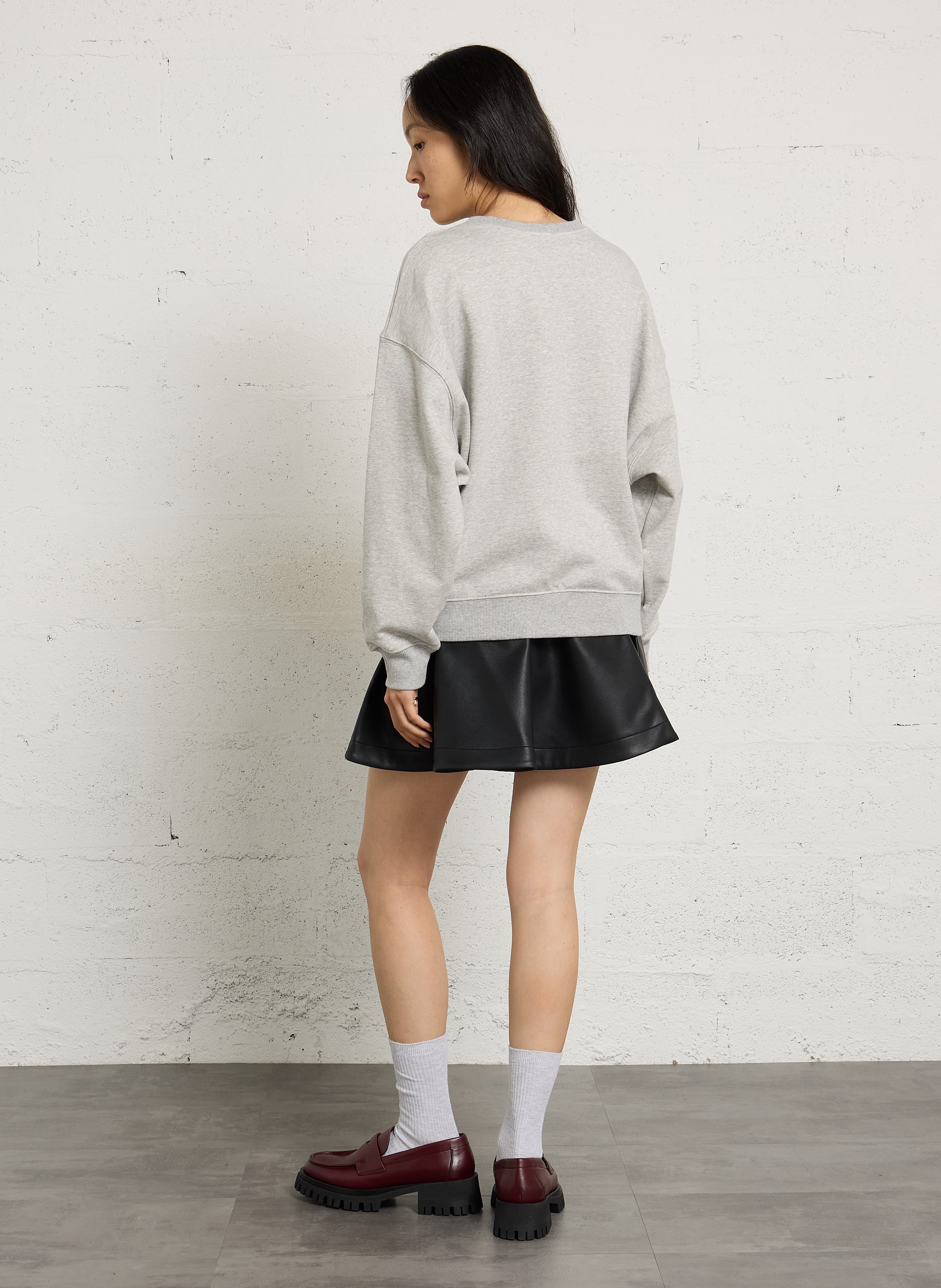 Bedruckter Baumwoll-Sweatshirt BERENICE Grau