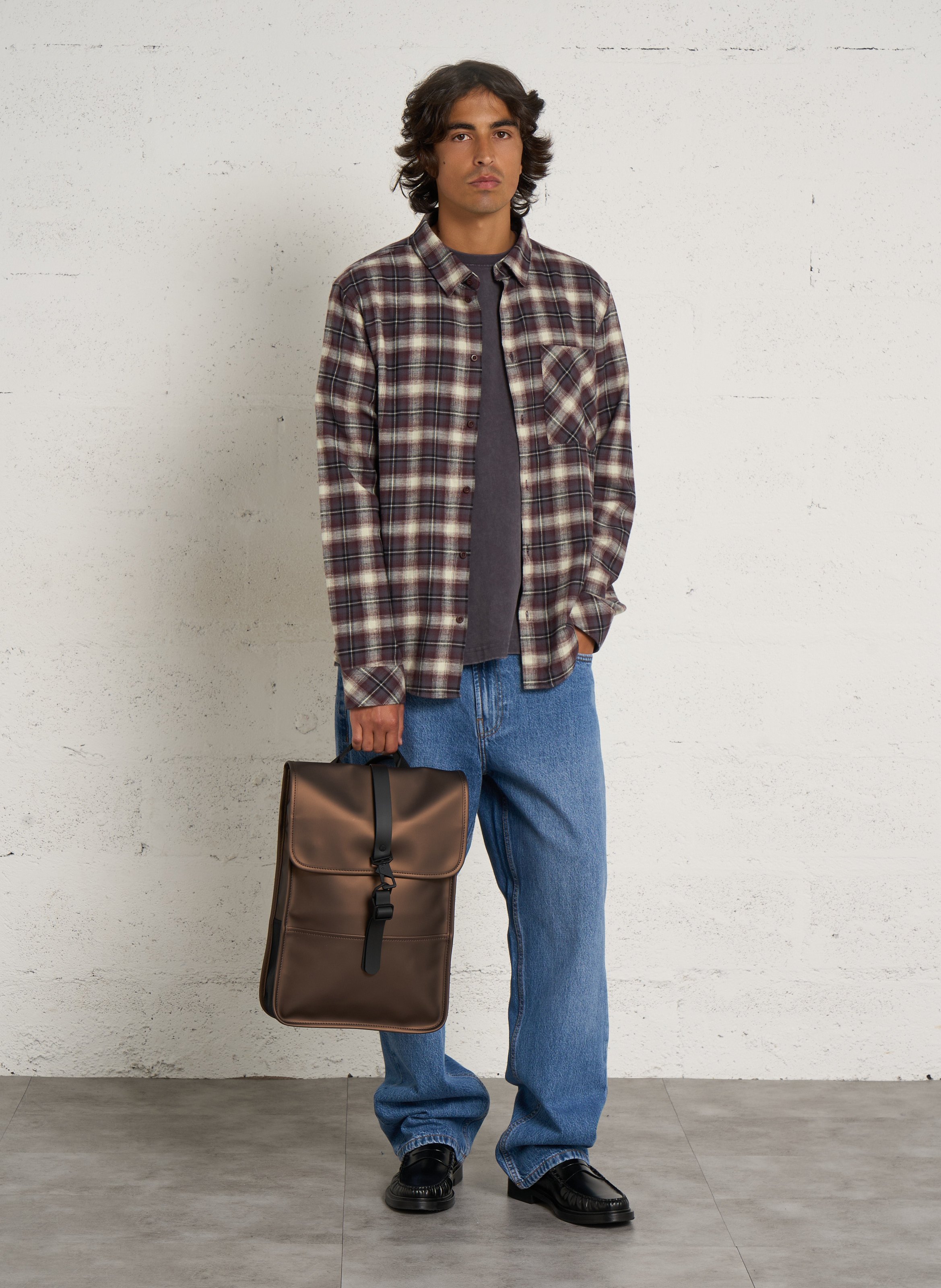 Sac à dos imperméable RAINS Marron