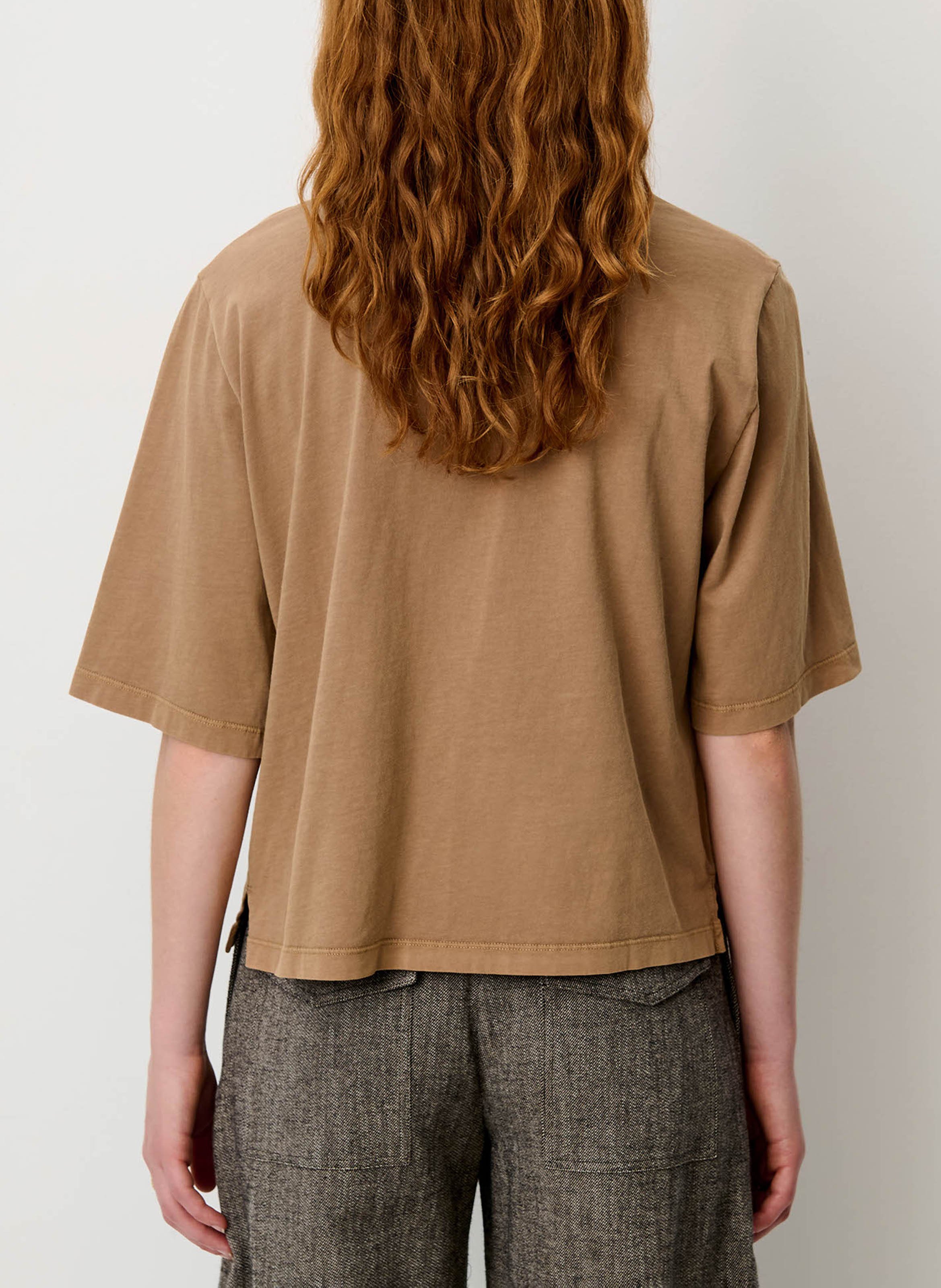 Oversized cotton T-shirt SESSUN Beige