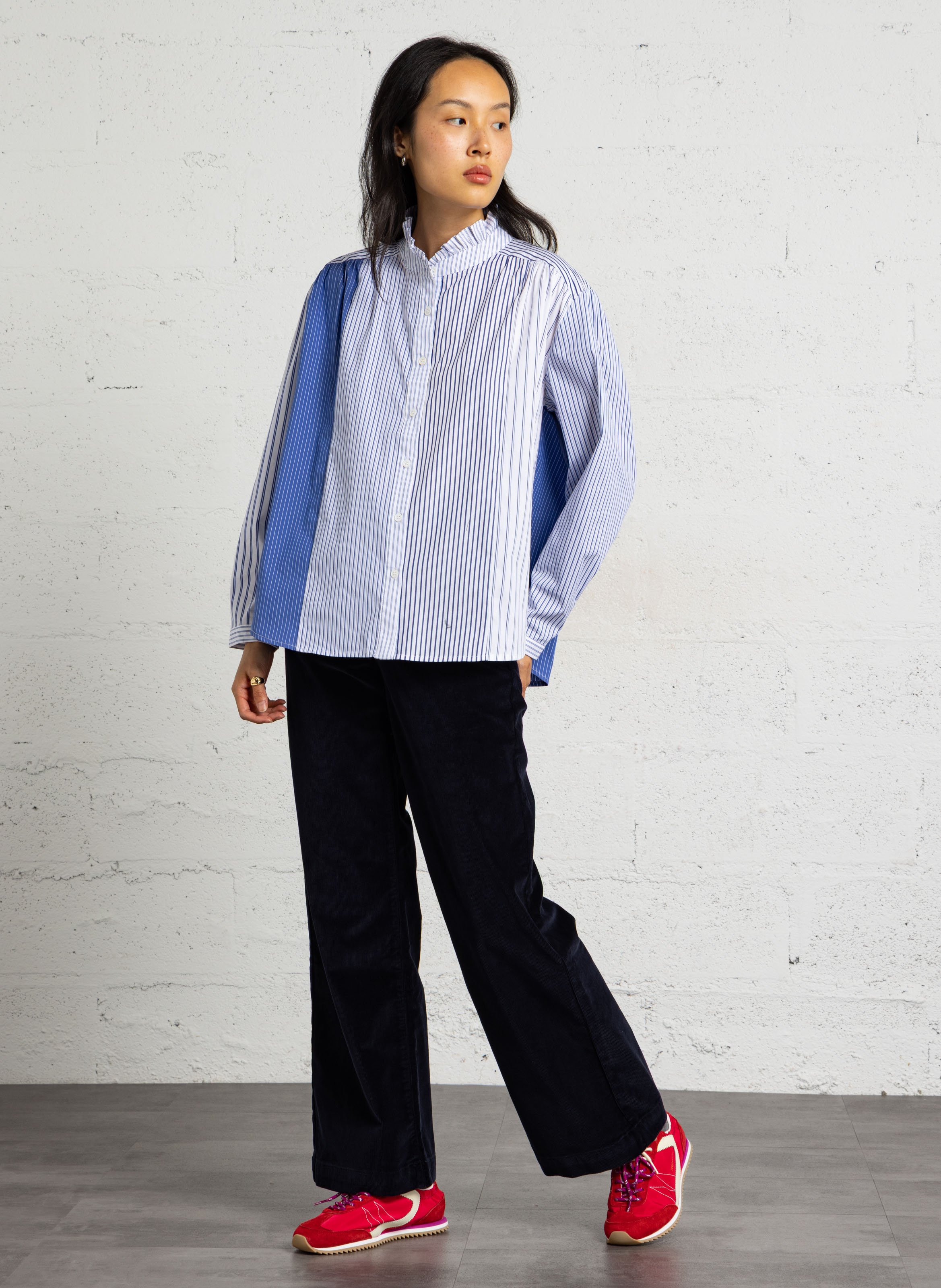High-waisted straight leg jeans with embroidery LA PETITE ETOILE Blue