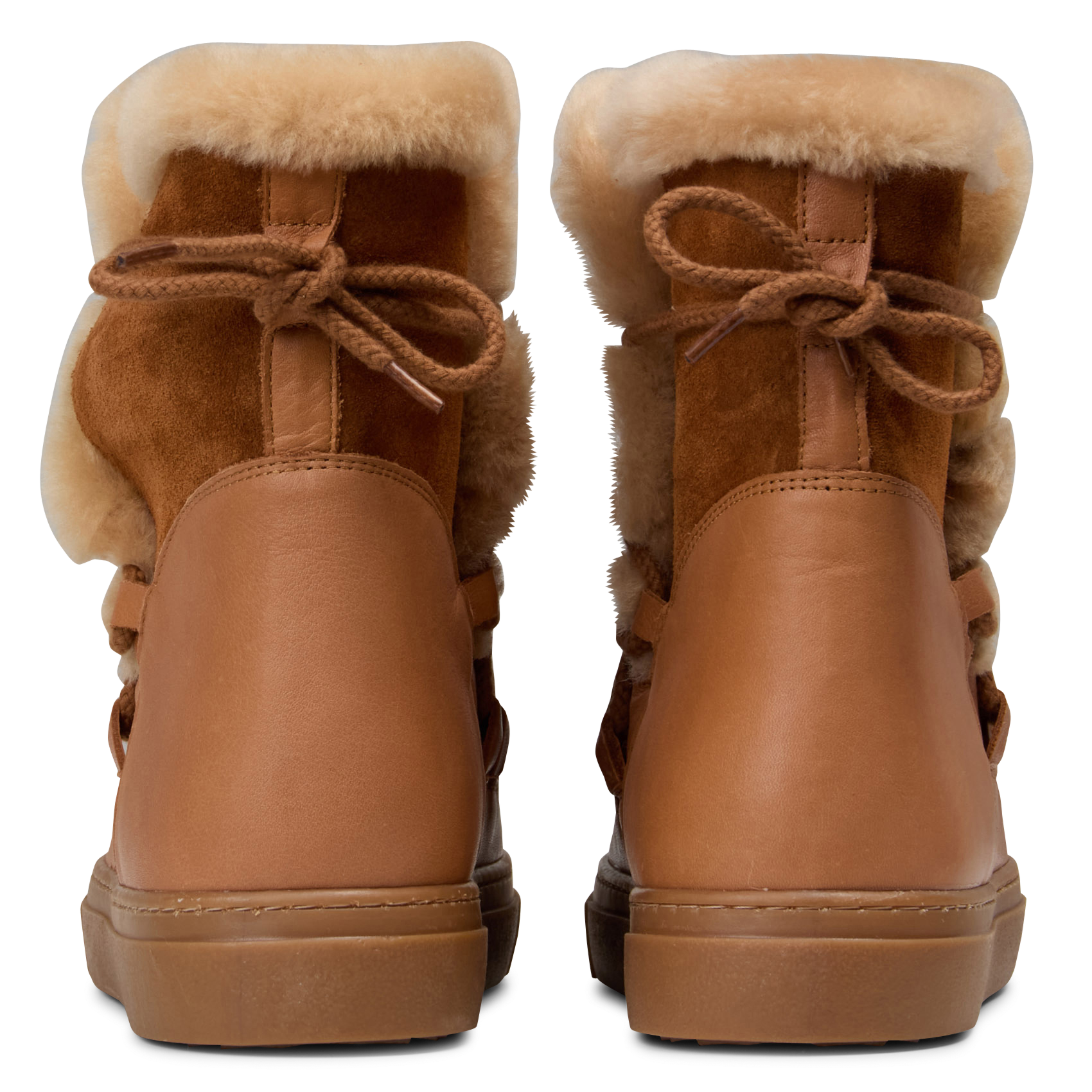 MARAWILA-Smooth leather lace-up ankle boots MELLOW YELLOW Brown
