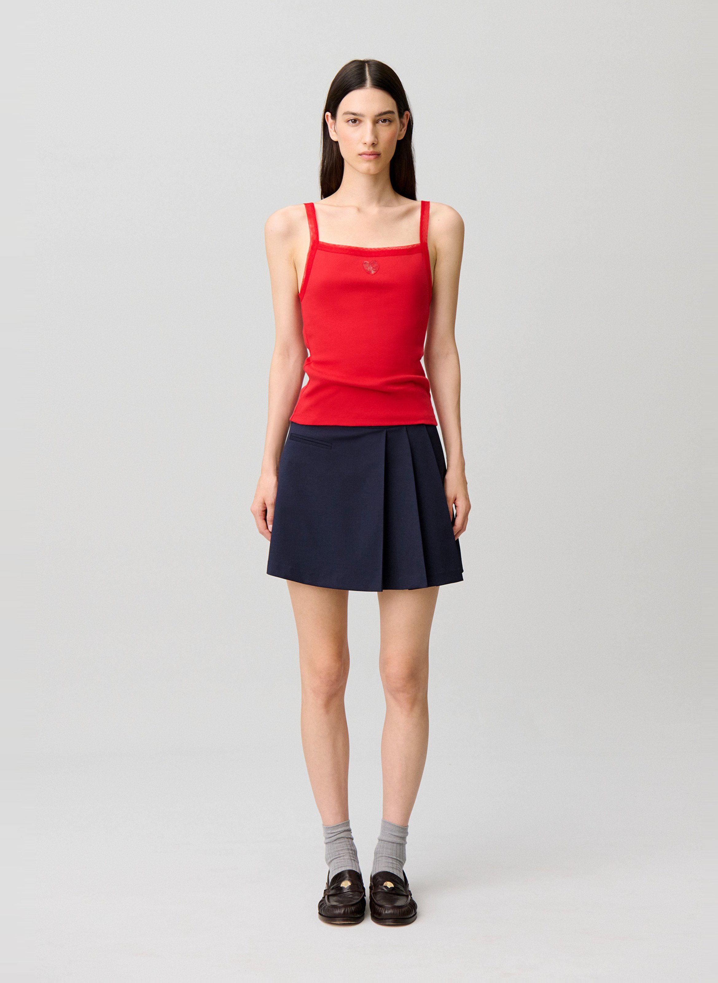 Débardeur moulant en coton CLAUDIE PIERLOT Rouge