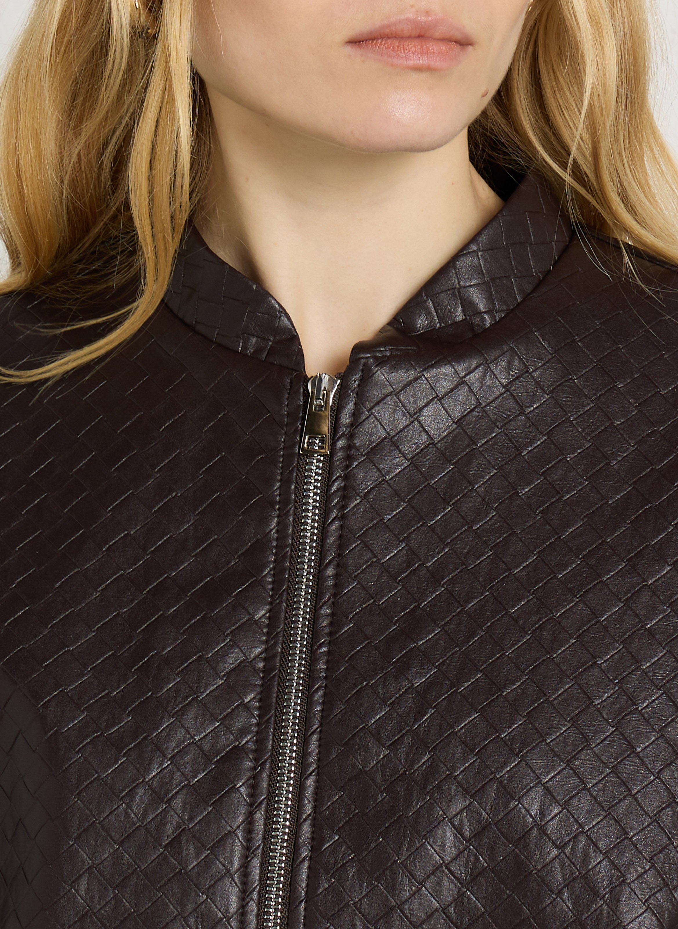 Imitation leather jacket IMPERIAL Brown