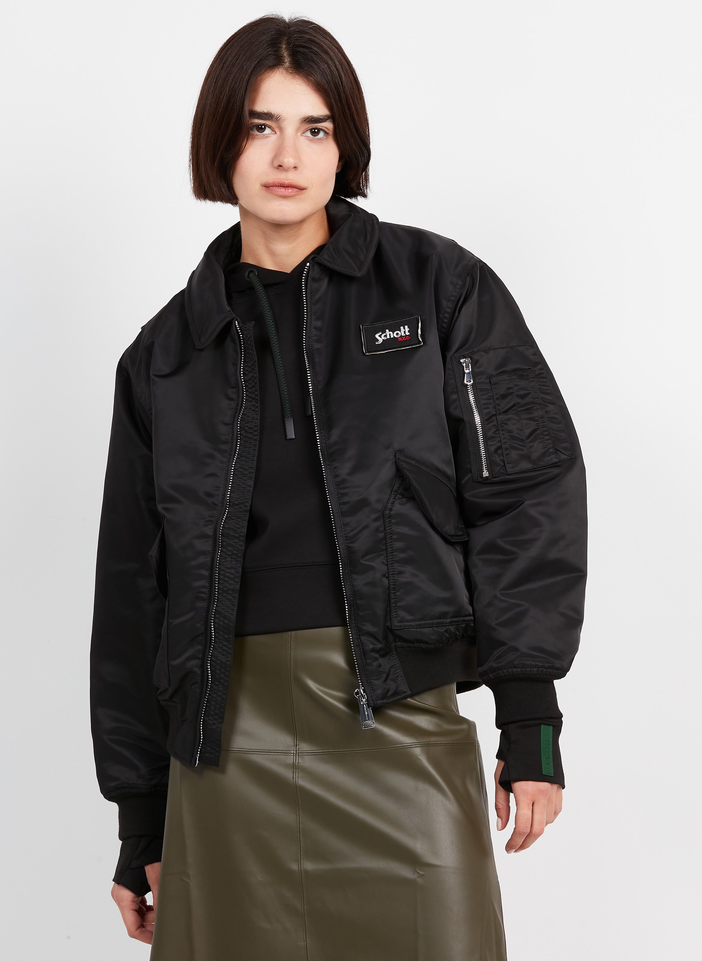 Blouson col classique oversize Noir