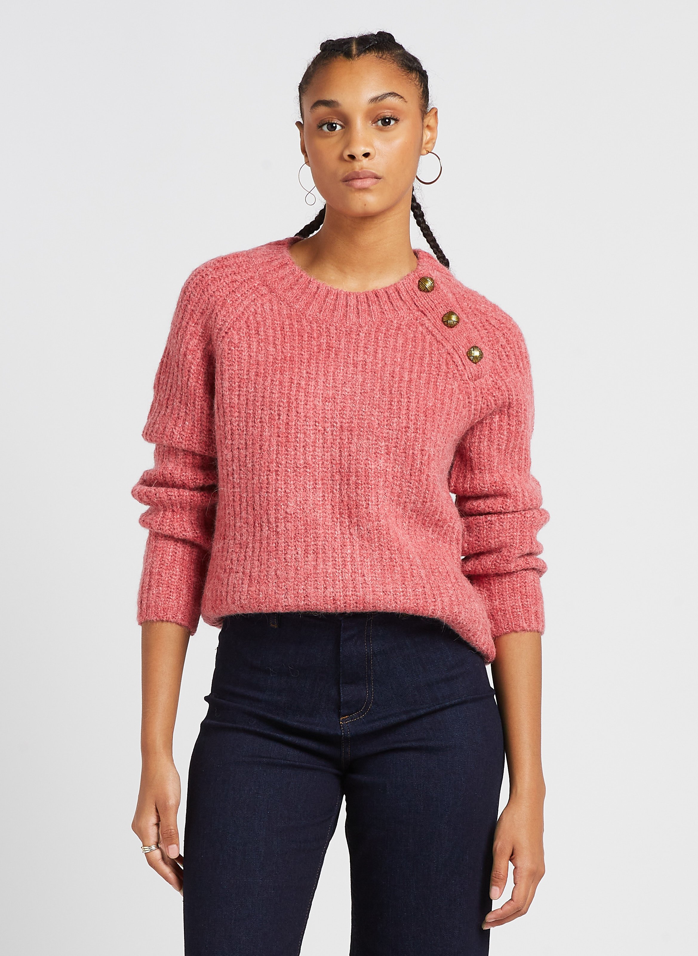 Pull Col Rond Monique Rose Stella Forest Femme Place des Tendances