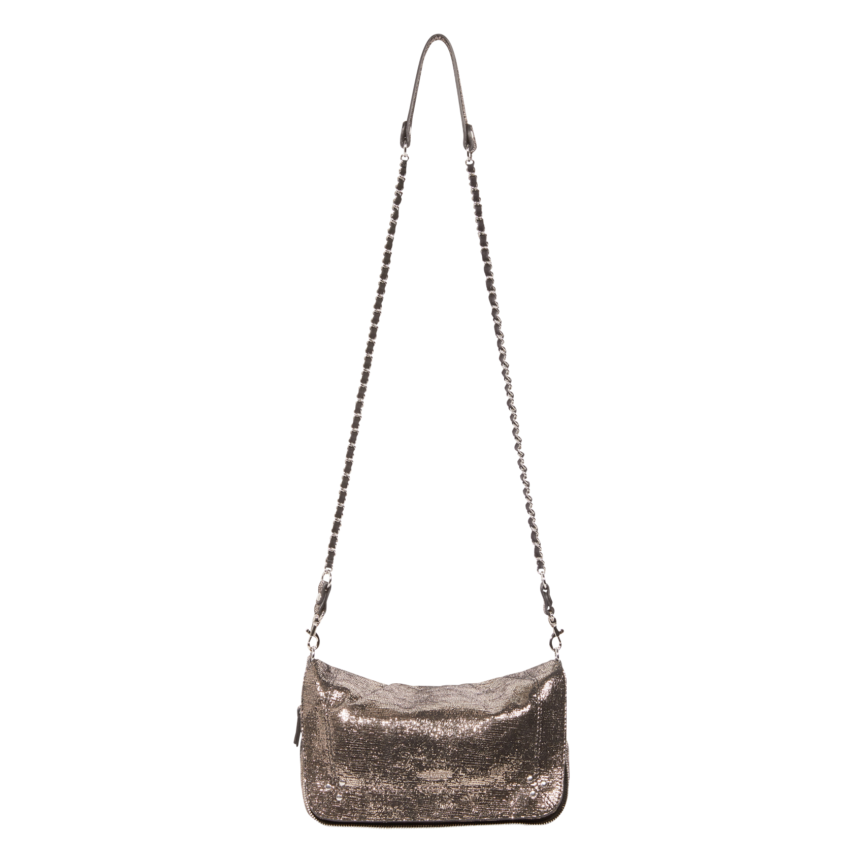 Leather shoulder bag JEROME DREYFUSS Silver