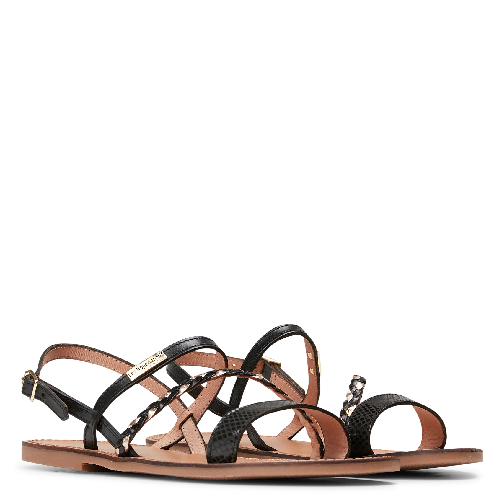 Sandales plates en cuir LES TROPEZIENNES PAR M.BELARBI Noir