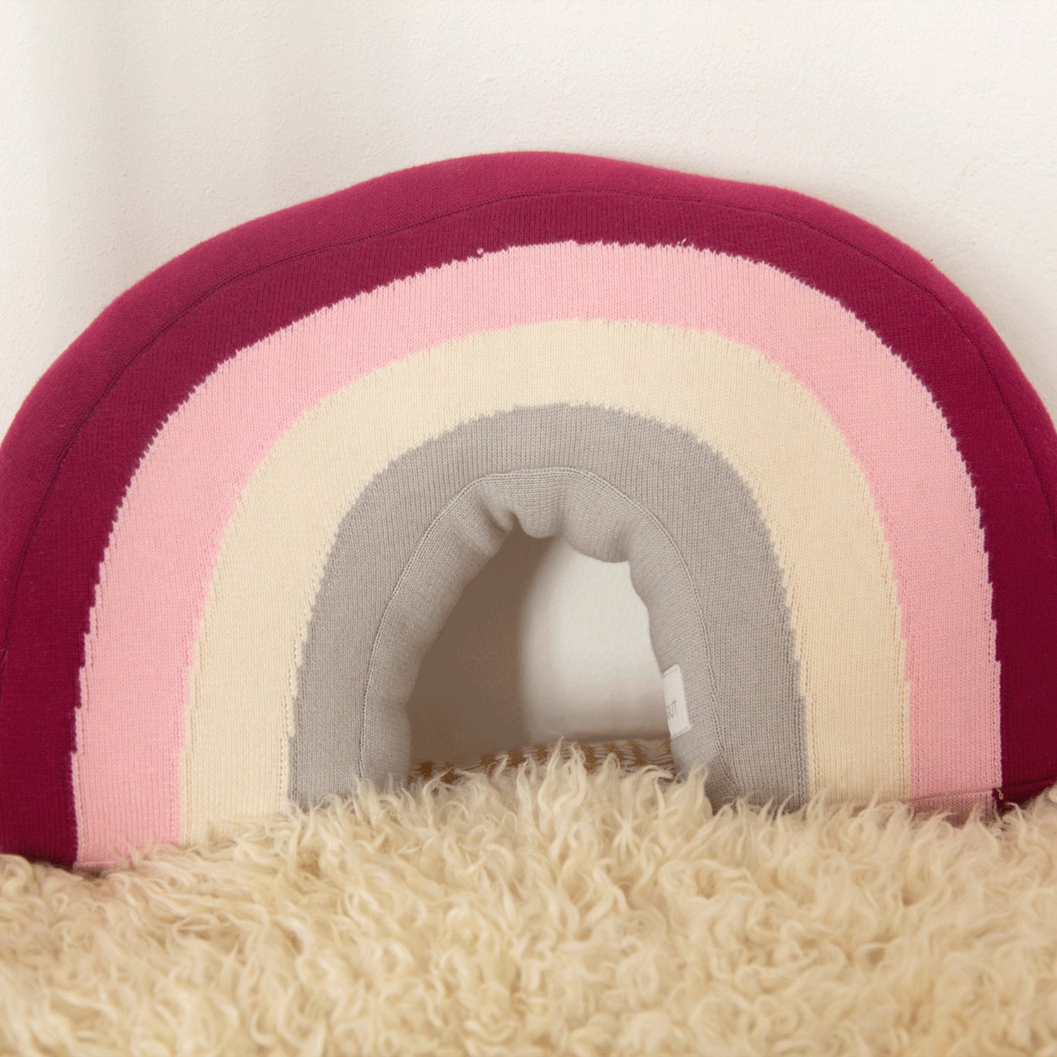 Rainbow cotton cushion KINDSGUT Pink