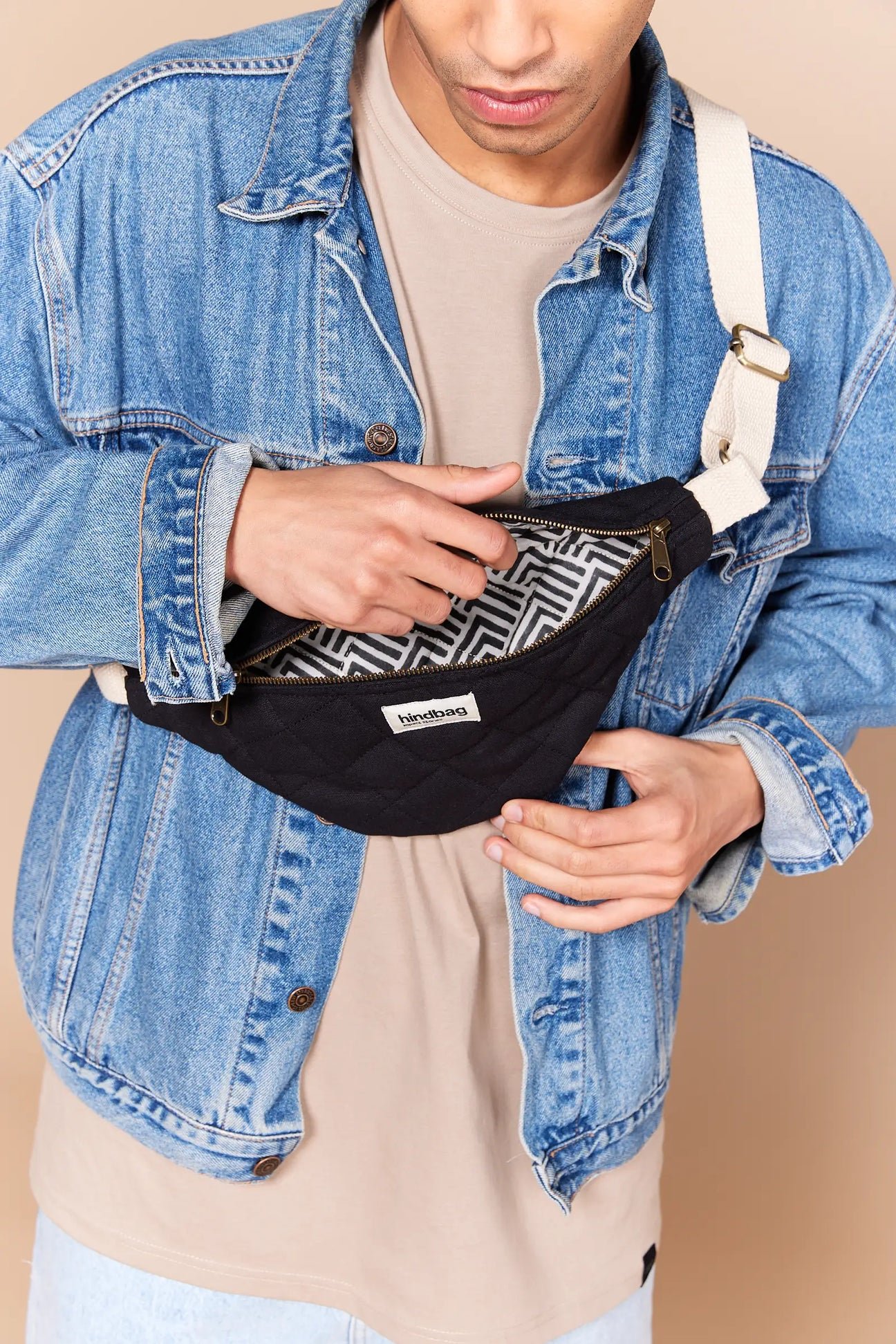 Cotton waist bag HINDBAG Black