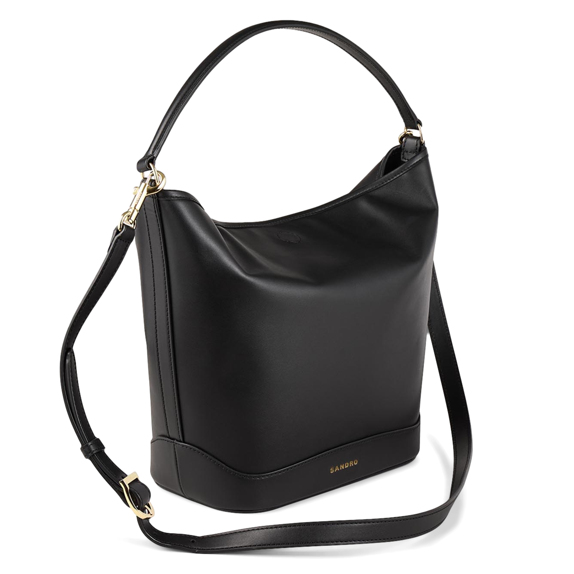 Buideltas van leer SANDRO Zwart