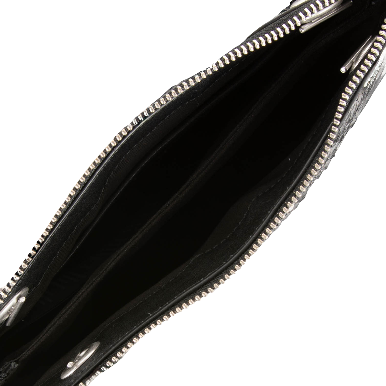 Quilted snake leather clutch bag IKKS Black