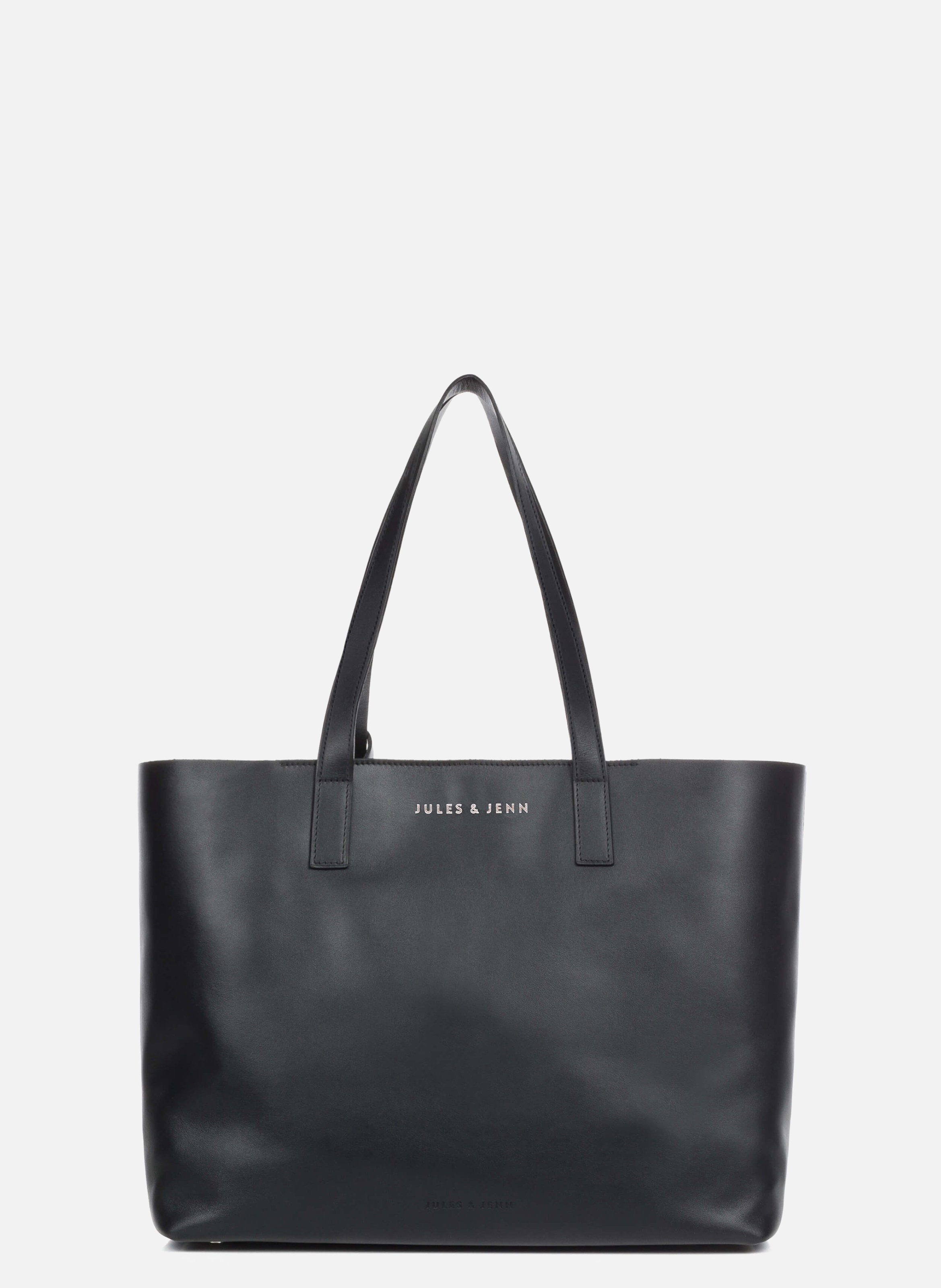 Smooth leather tote bag JULES & JENN Black