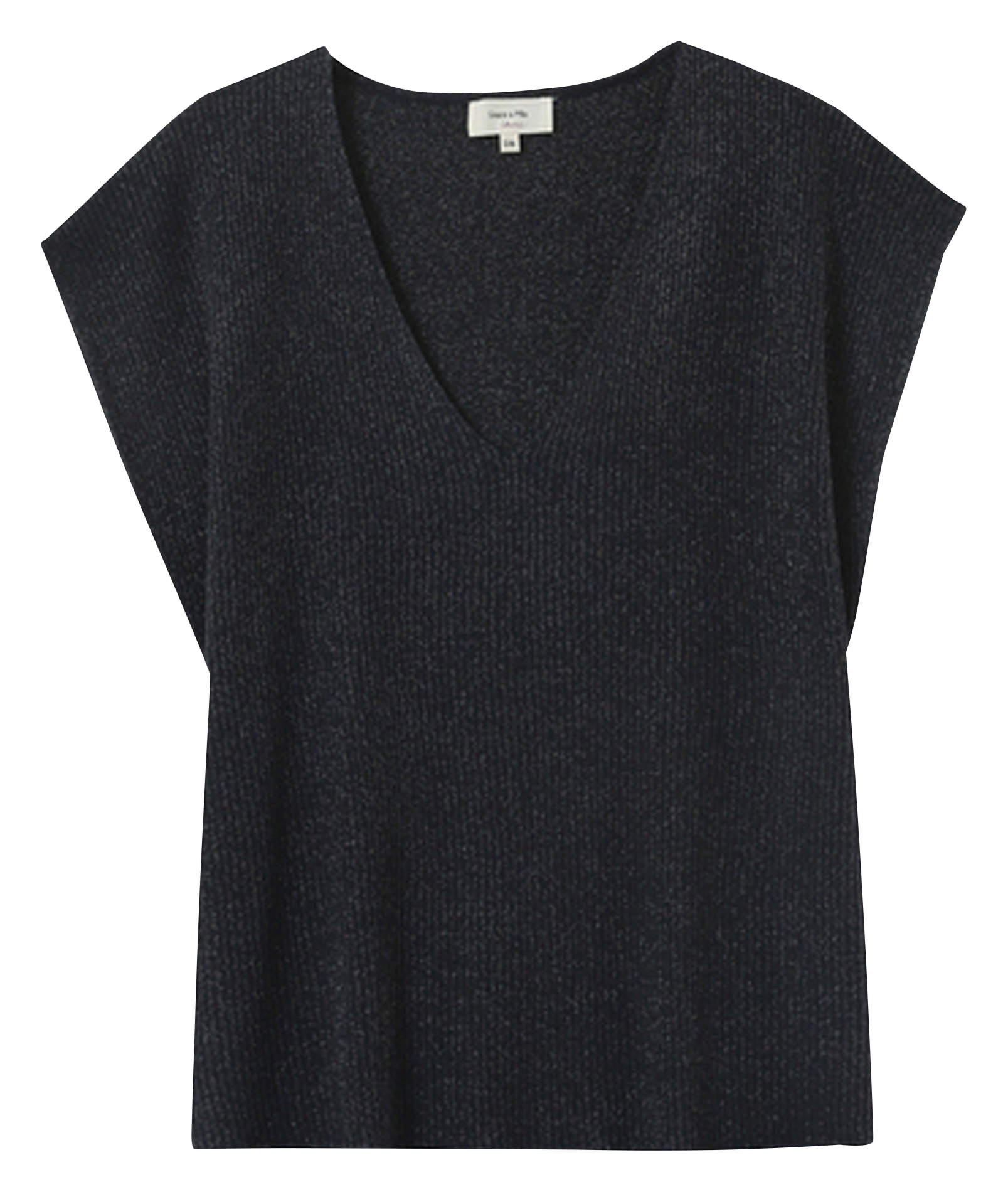 Short-sleeved sweater with V-neck GRACE ET MILA Blue
