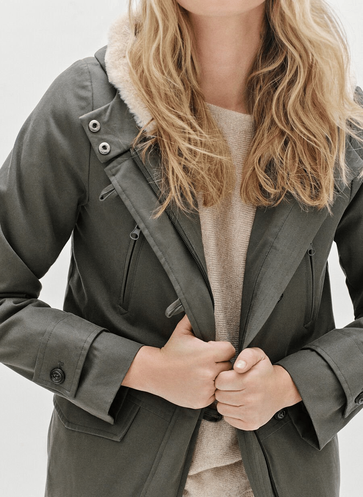 Hooded parka CAROLL Green