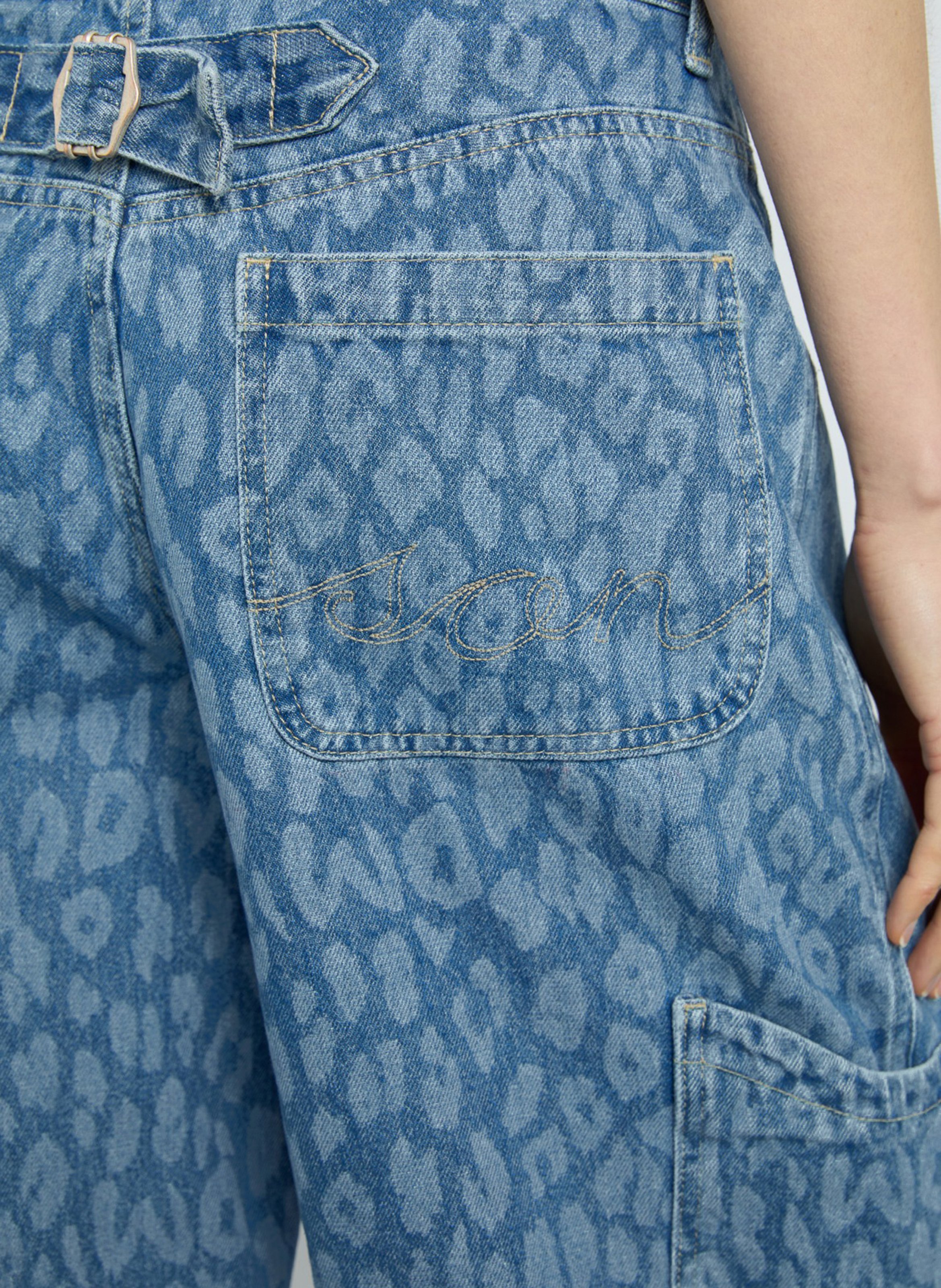 Leopard print cargo jeans DAMSON MADDER Blue