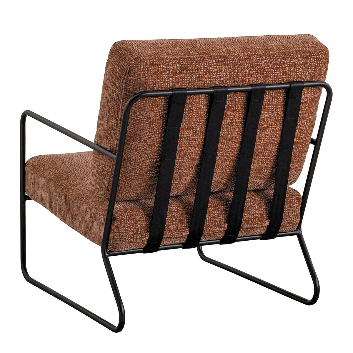 Fauteuil en tissu jacquard de velours et métal BLANC D'IVOIRE Rose