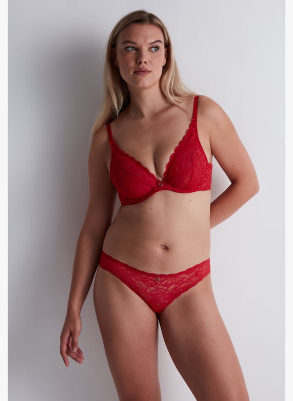 A la Folie kohl black underwired triangle bra | Red by AUBADE A la Folie kohl black underwired triangle bra Red