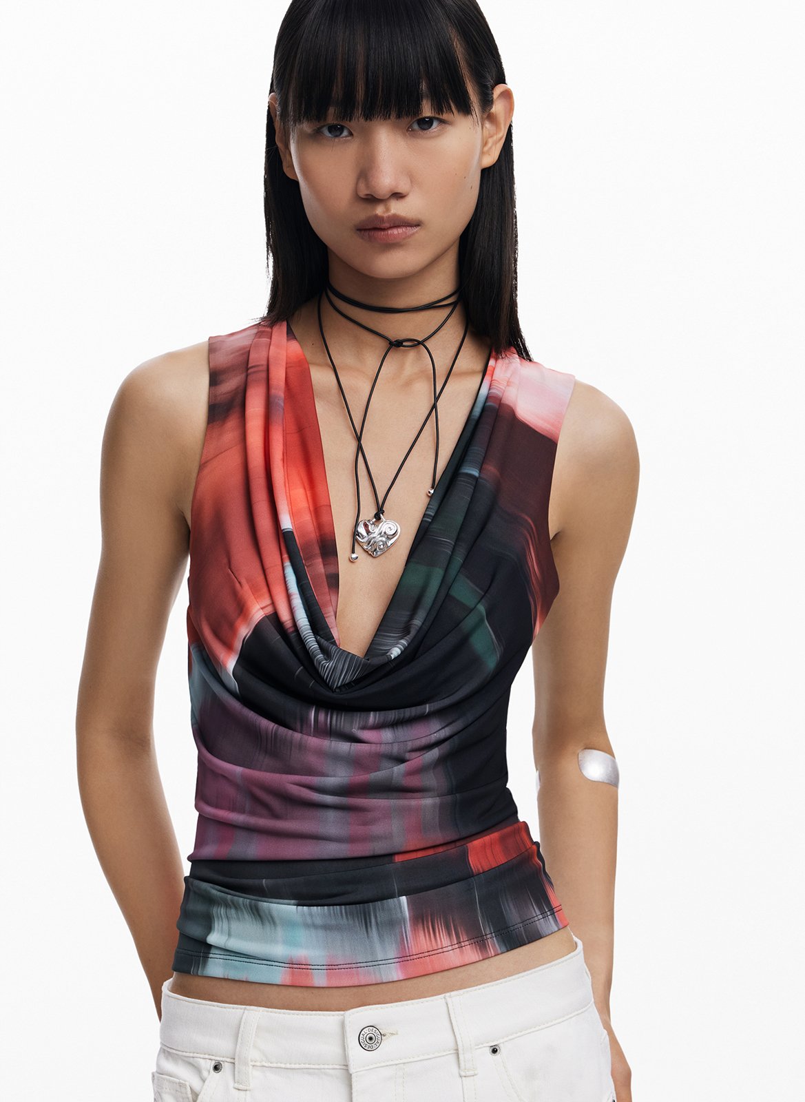 Robe Desigual Imprimé Japonisant Taille M – Idéale Pour Cocktail Et Soirée