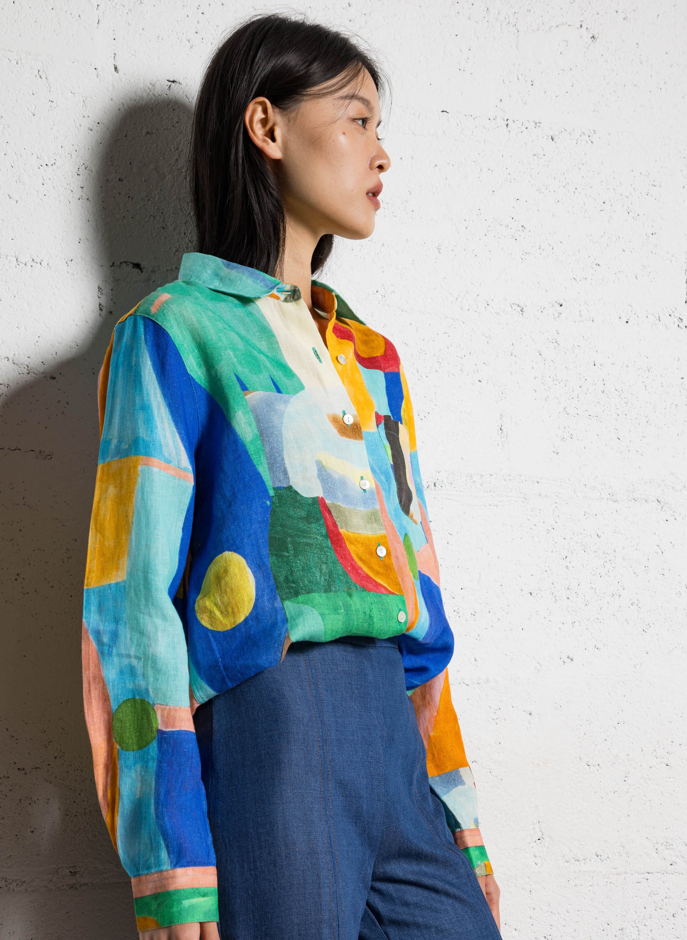 Straight linen shirt G.KERO Multicolored