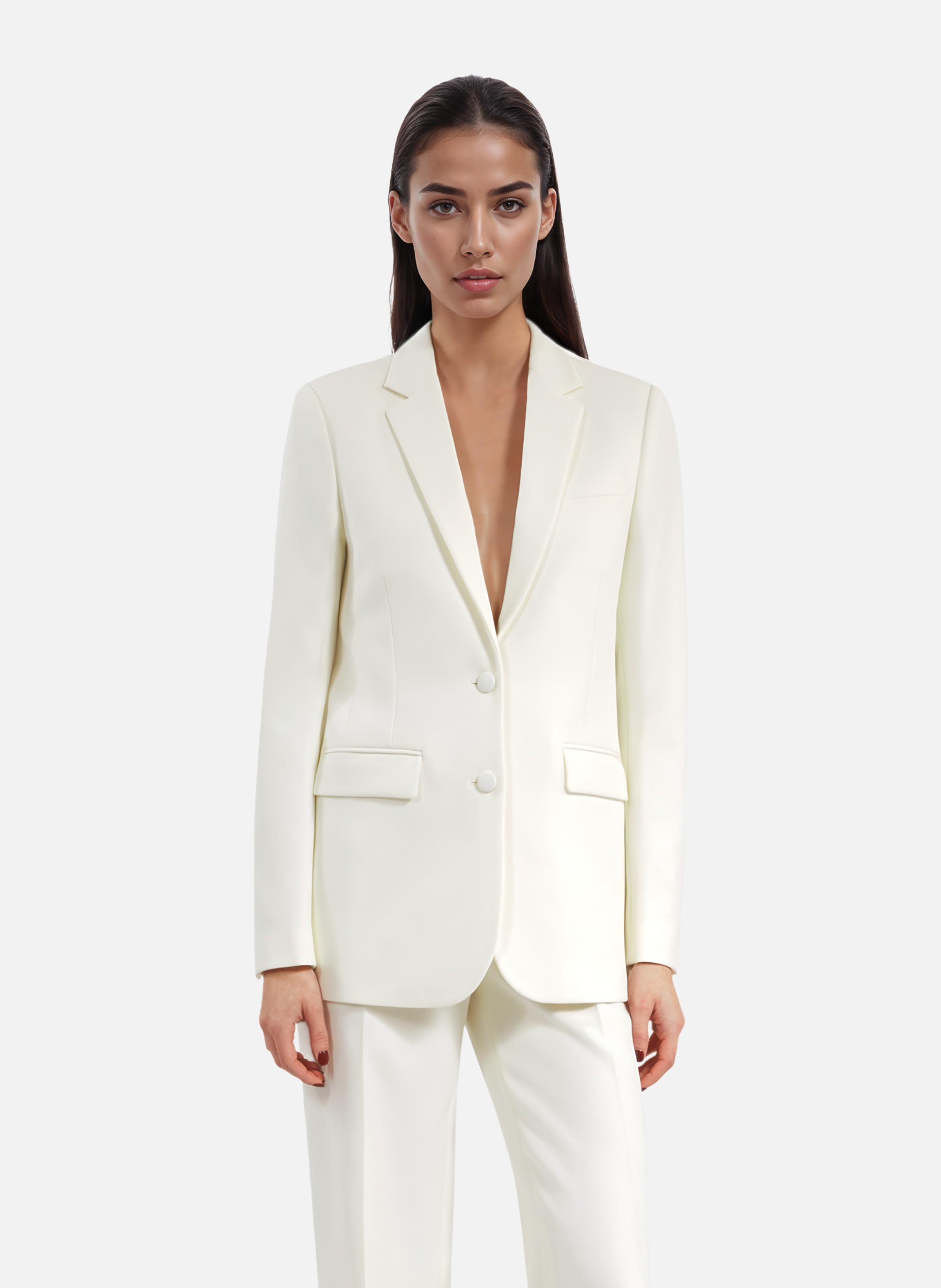 Crepe blazer with buttoned cuffs THE KOOPLES Beige