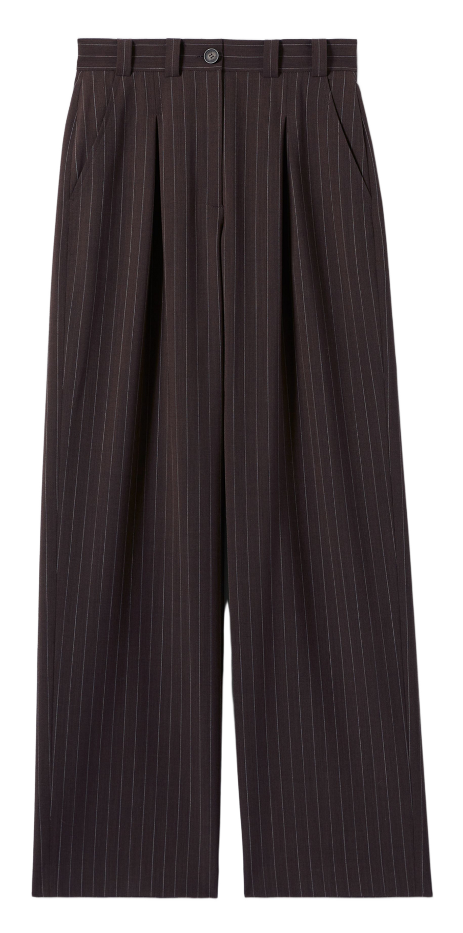 High-waisted straight striped pants CLAUDIE PIERLOT Brown